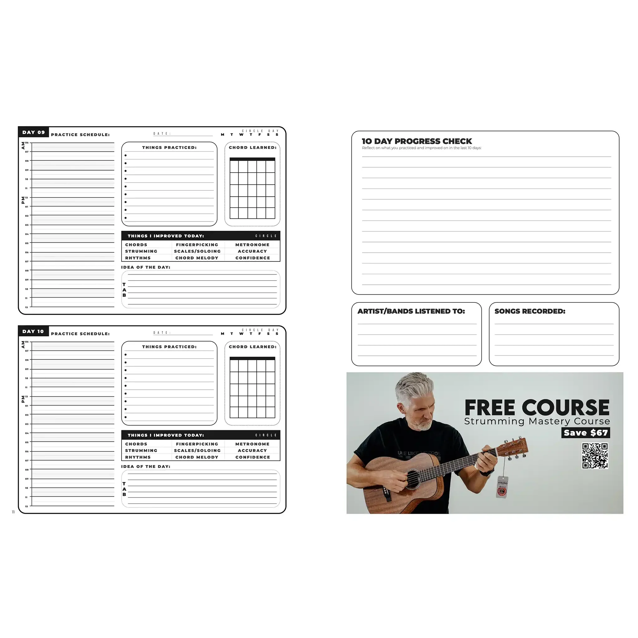 100 Day Guitar Music Practice Book - Image 2