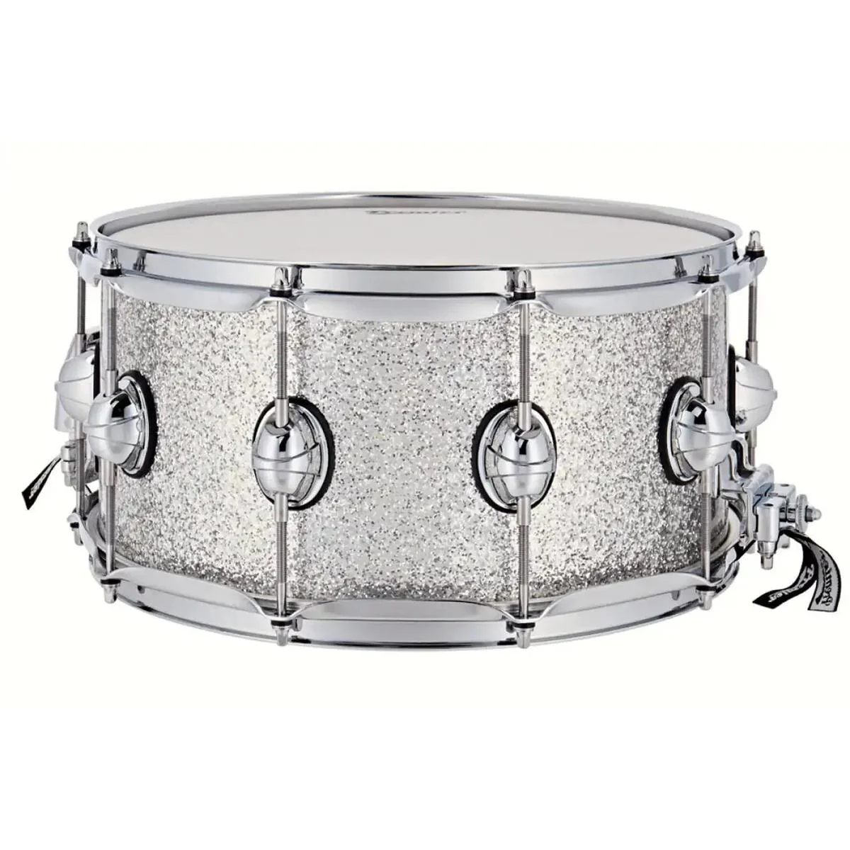 Premier 14" x 7" Genista Maple Snare Drum - Silver Sparkle - Image 2