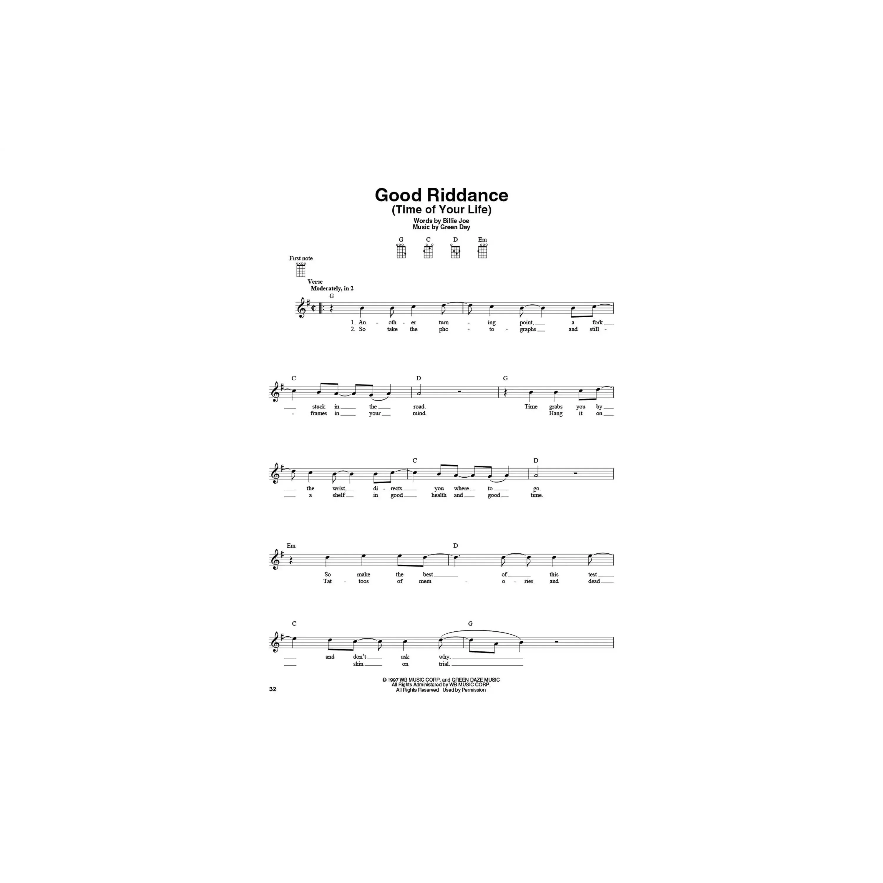 4-Chord Songs for Baritone Ukulele (G-C-D-Em): Melody, Chords and Lyrics for D-G-B-E Tuning - Image 2