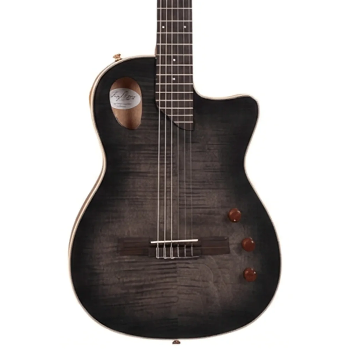 Angel Lopez SHERRY CE BK Hybrid Nylon Electric Semi-Acoustic Guitar - Black