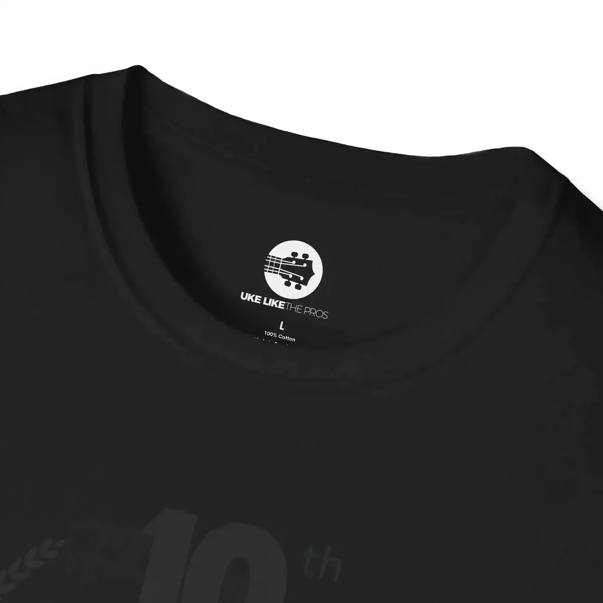 Uke Like The Pros 10th Anniversary T-Shirt - Large Black Logo - Image 3