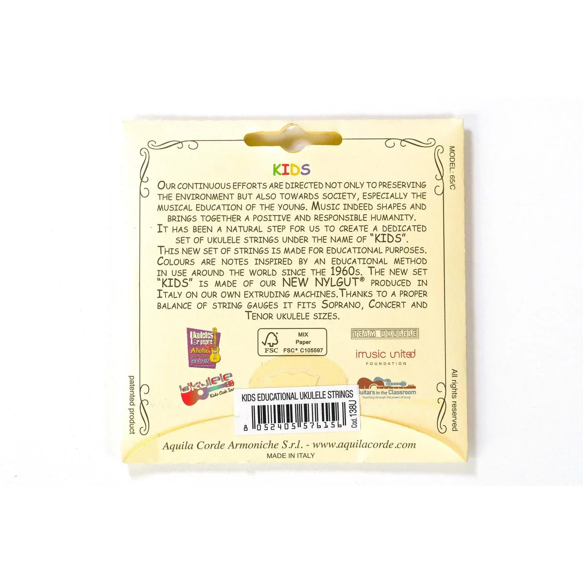 Aquila Kids Educational Colorful Ukulele New Nylgut Strings - Soprano, Concert, & Tenor Strings - Image 2
