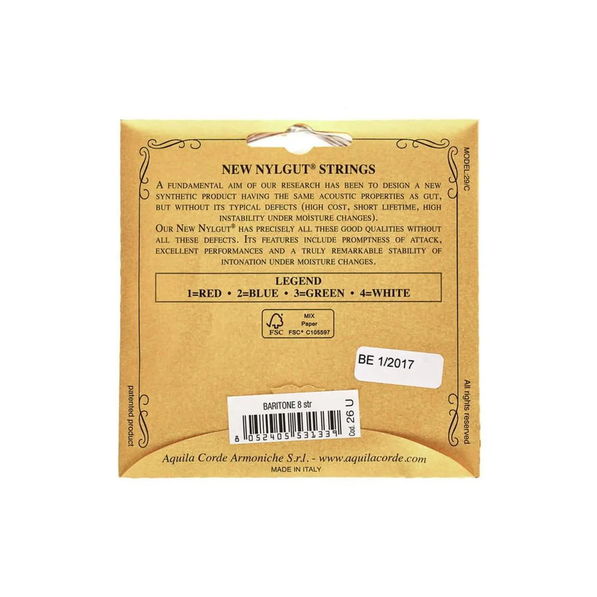 Aquila 26U New Nylgut Baritone 8 String Ukulele Strings Set (dDgGbbee) - Image 2