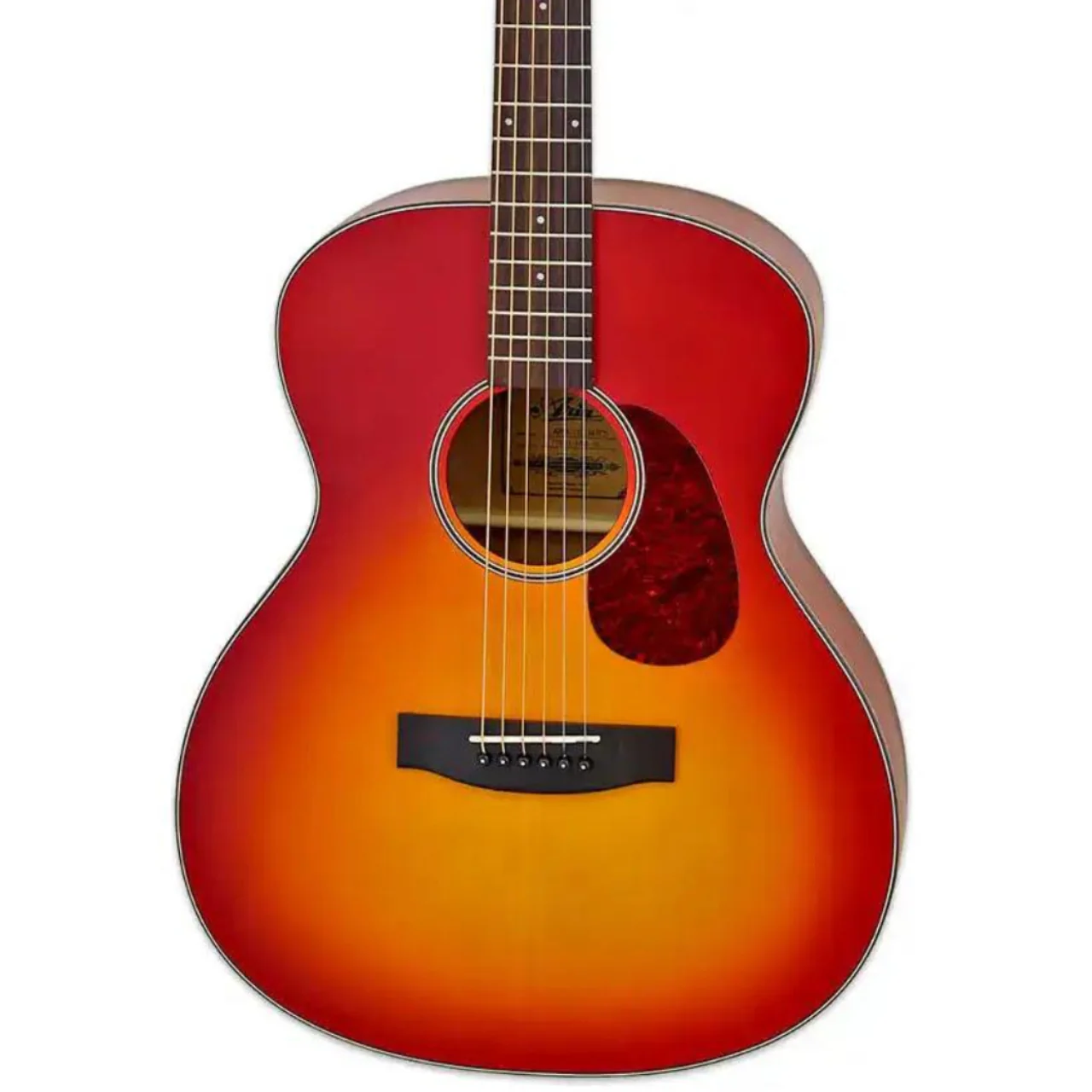 Aria 101-MTCS-OM Matte Cherry Sunburst Spruce Top Orchestra Guitar