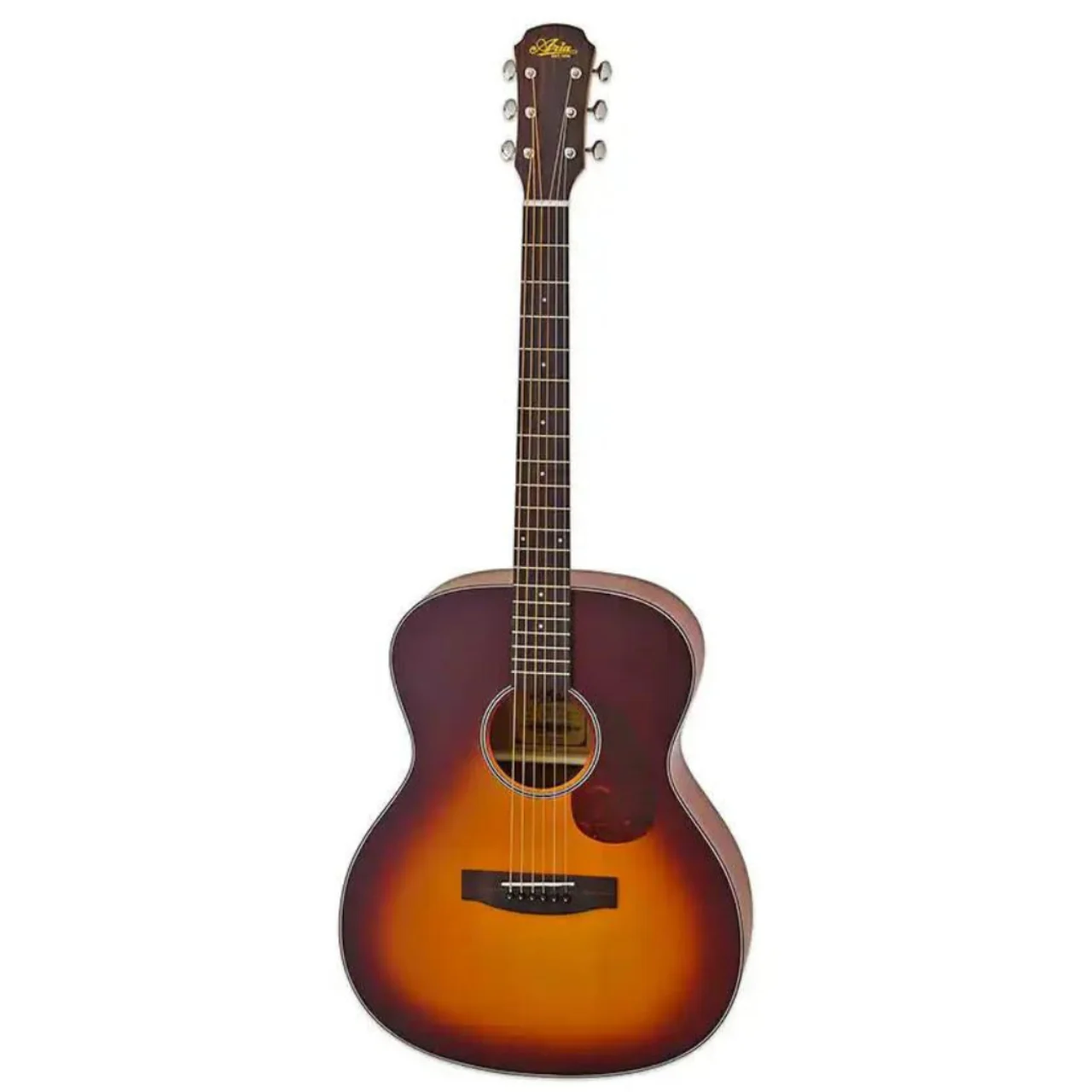 Aria 101-MTTS-OM Matte Tobacco Sunburst Spruce Top Orchestra Guitar - Image 2