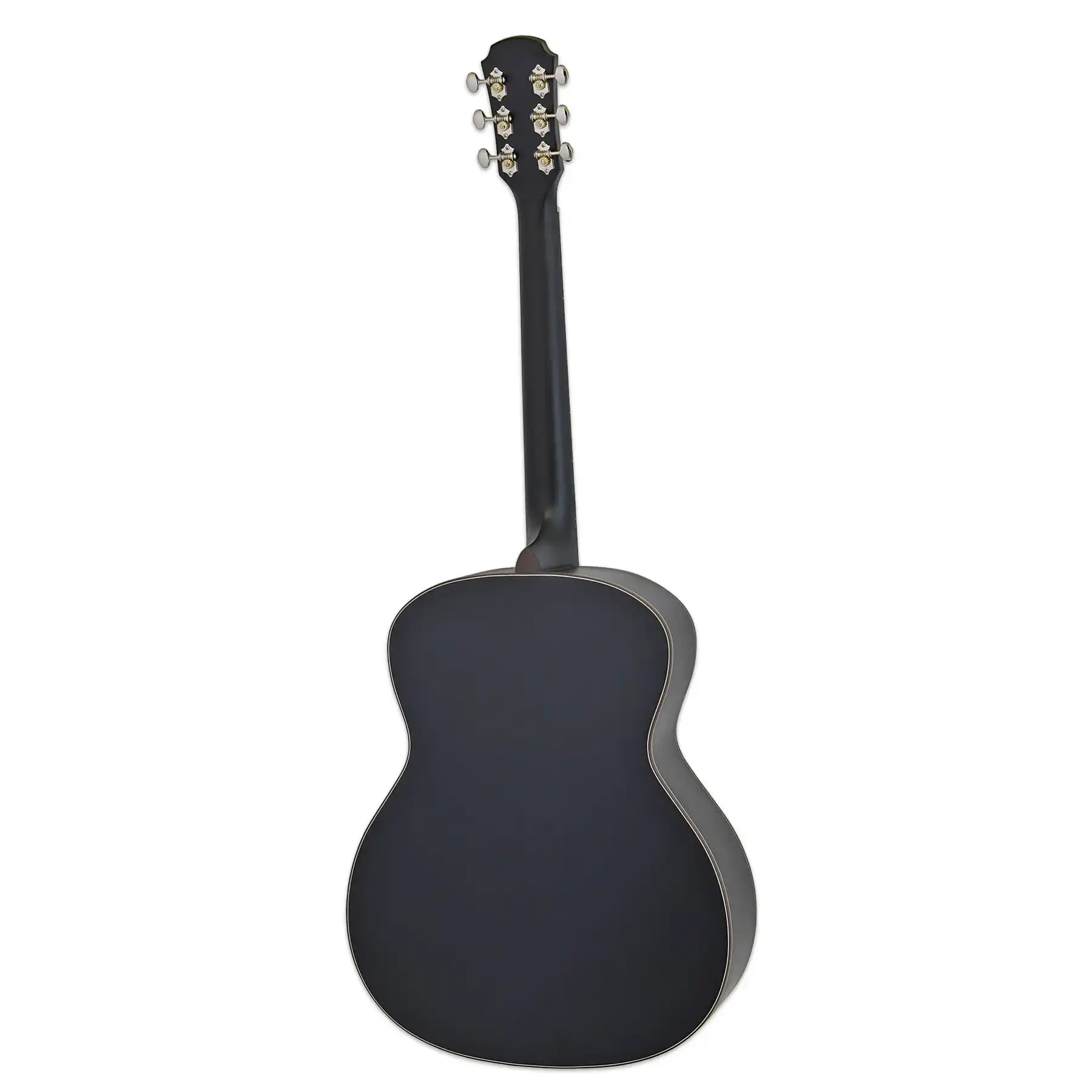 Aria 101-MTBK-OM Matte Black Spruce Top Orchestra Guitar - Image 3