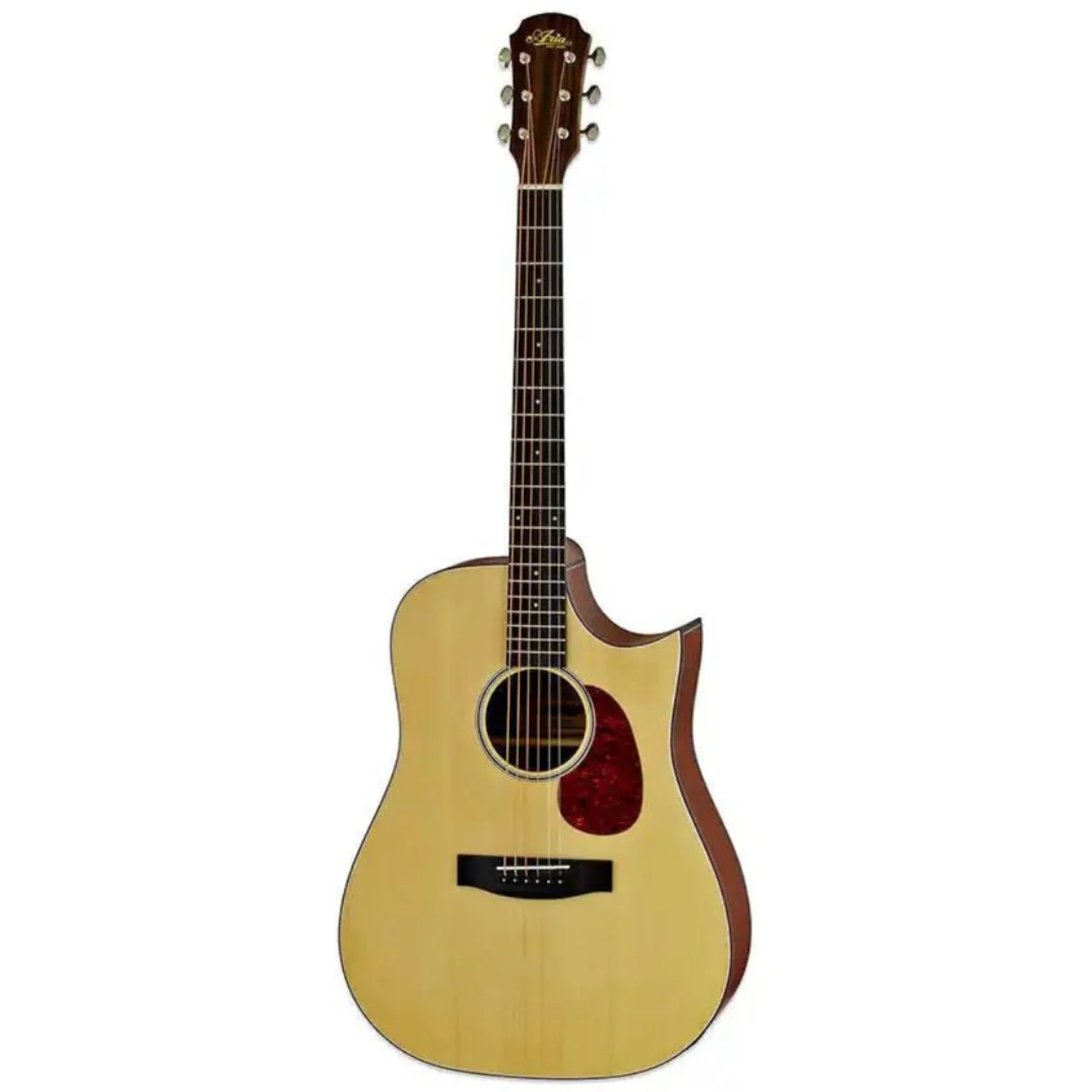 Aria 111-CE-MTN Matte Natural Acoustic Electric Dreadnought Guitar - Image 2