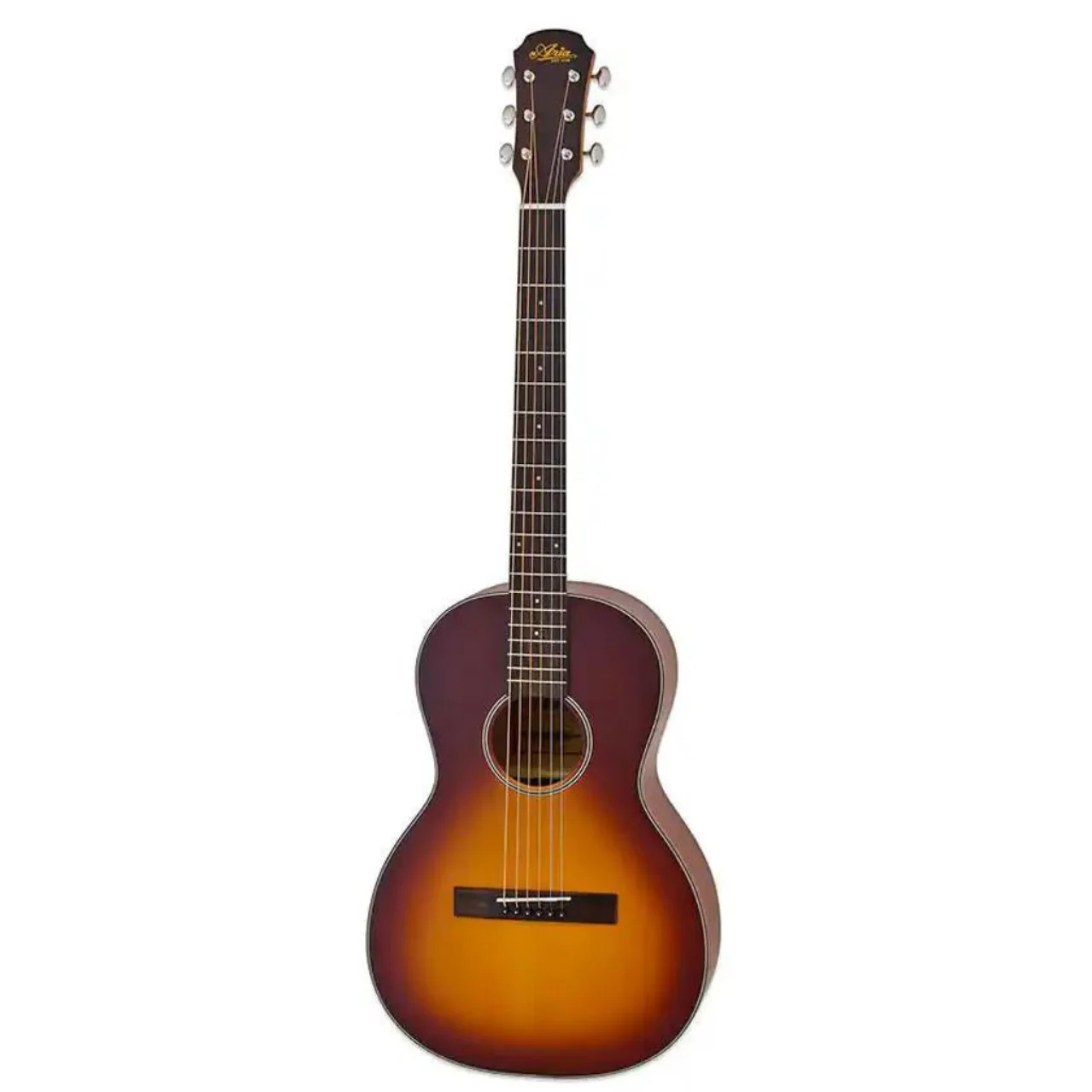 Aria 131-MTTS Matte Tobacco Sunburst Spruce Top Parlor Guitar - Image 2