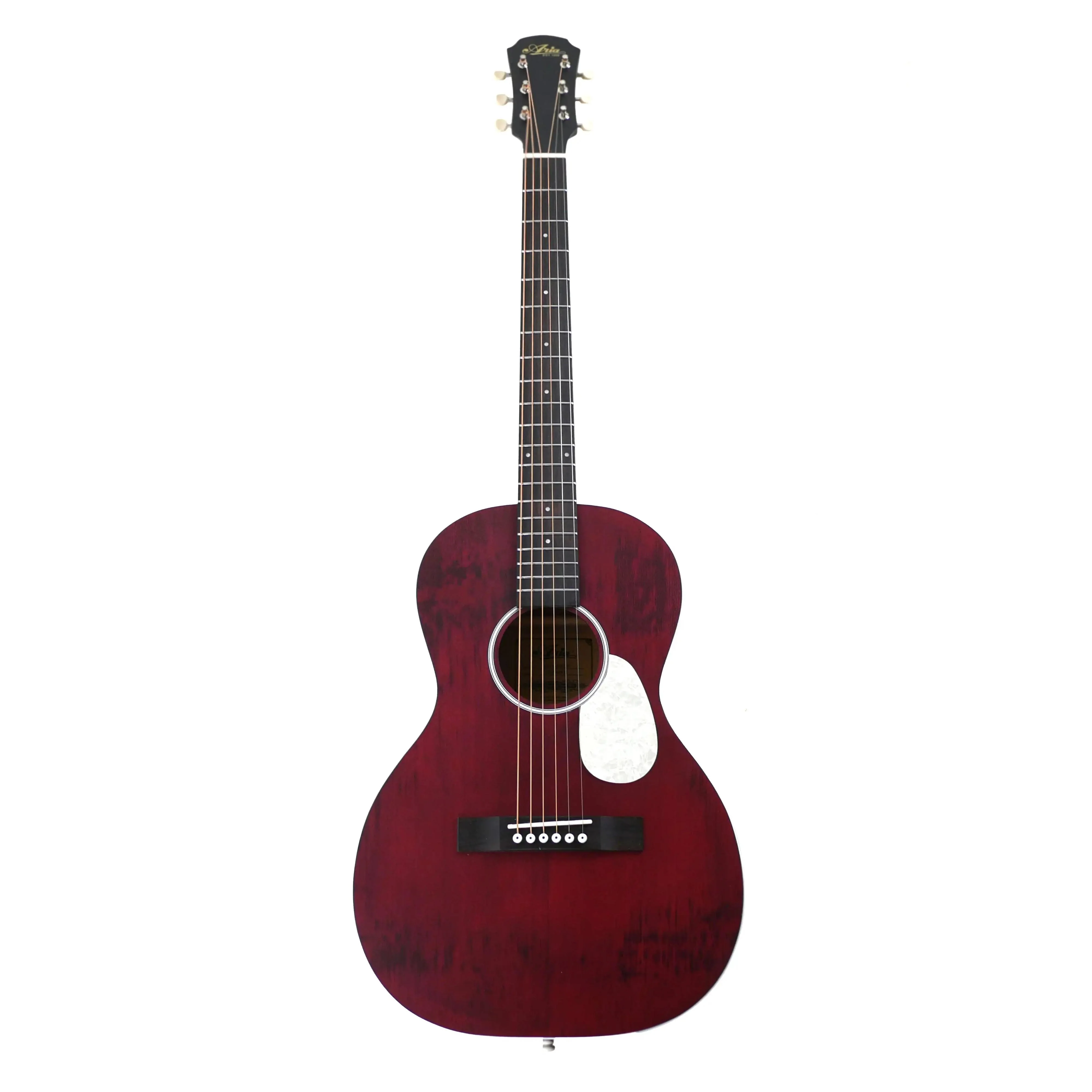 Aria 131UP-STRD Urban Player Stained Red Acoustic Parlor Guitar - Image 4