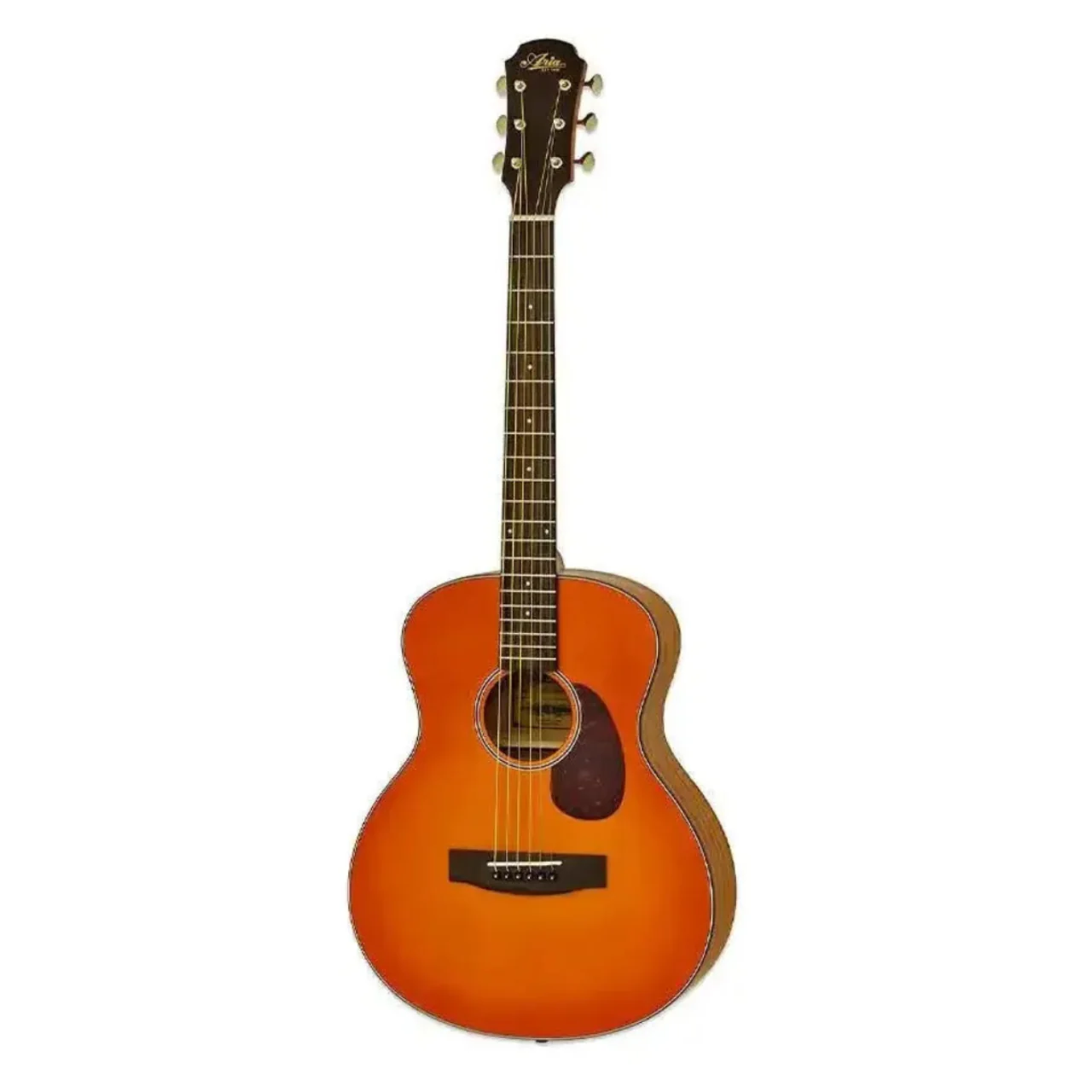 Aria 151-Lil'-MTOS Orange Sunburst Spruce Top Acoustic Guitar - Image 2