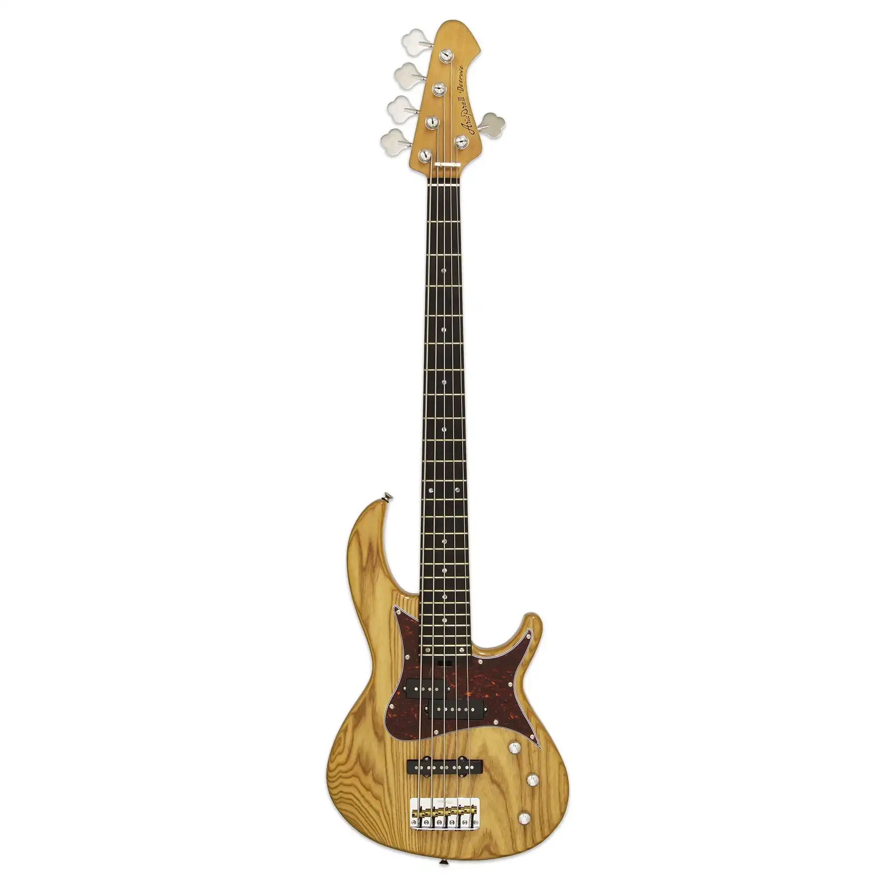 Aria 313-MK2/5 Detroit Pro II Hot Rod Collection Electric Bass - 5-String Open-Pore Natural - Image 3