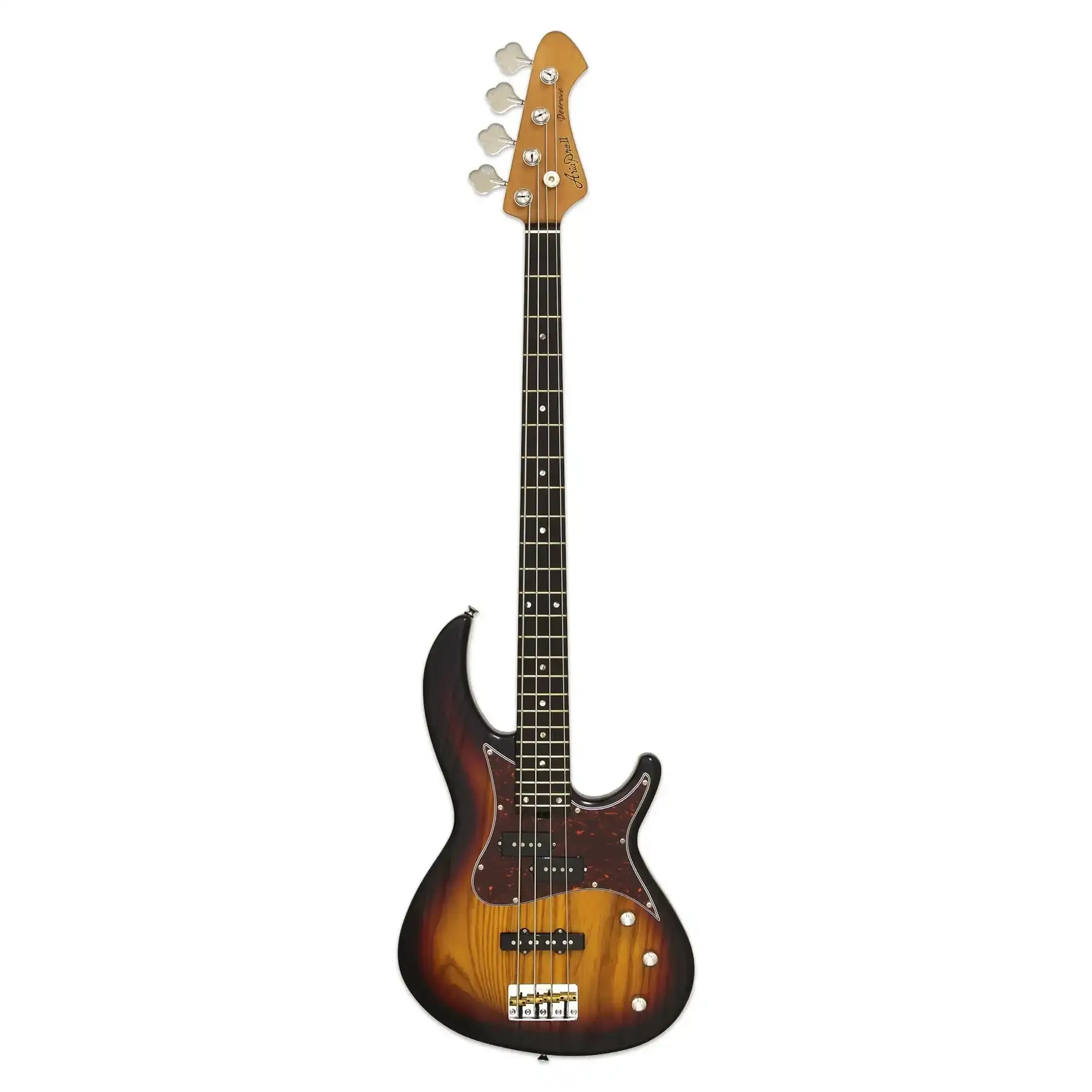 Aria 313-MK2 Detroit Pro II Hot Rod Collection Electric Bass - Open-Pore Sunburst - Image 3