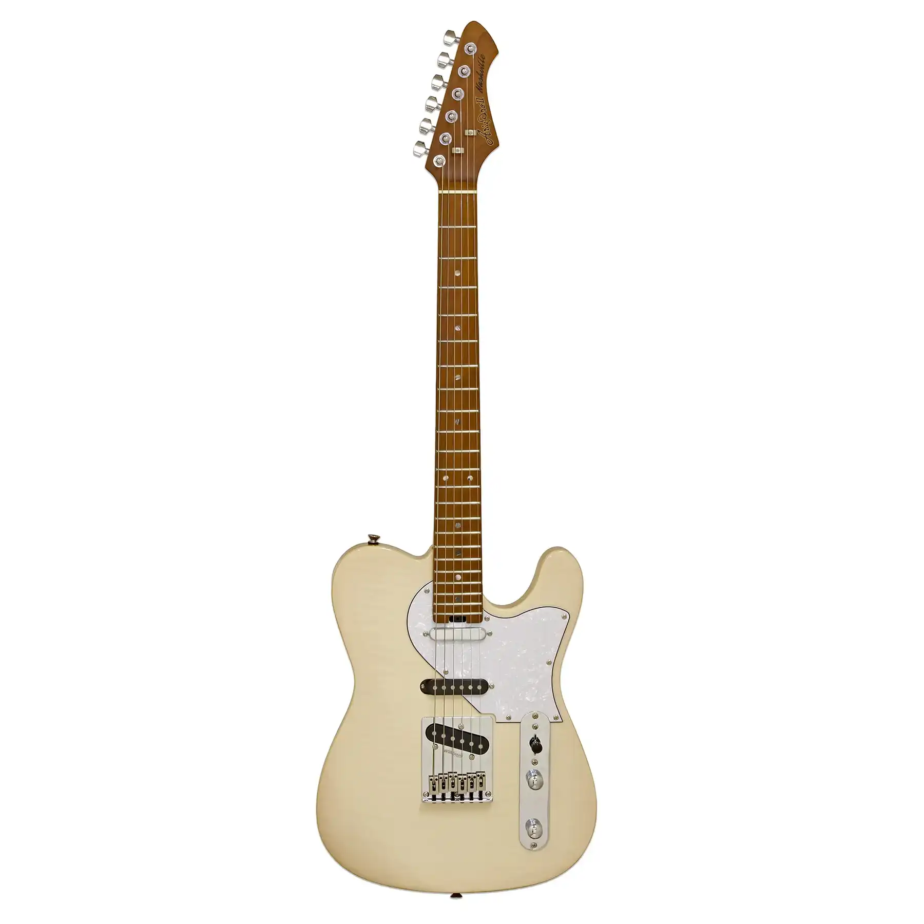 Aria 615-MK2 Nashville Hot Rod Collection Electric Guitar - Marble White - Image 3