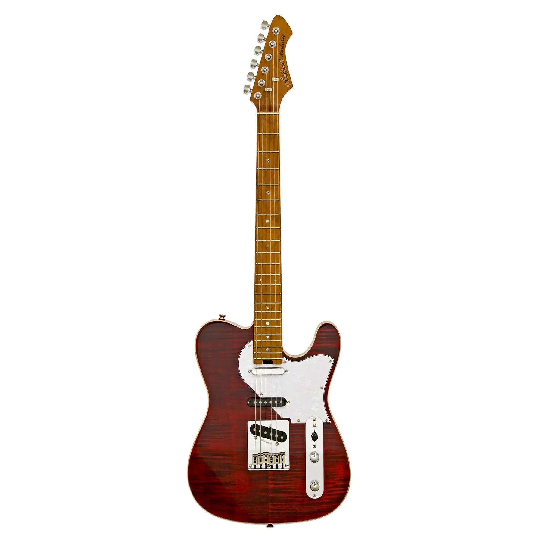 Aria 615-MK2 Nashville Hot Rod Collection Electric Guitar - Ruby Red - Image 3