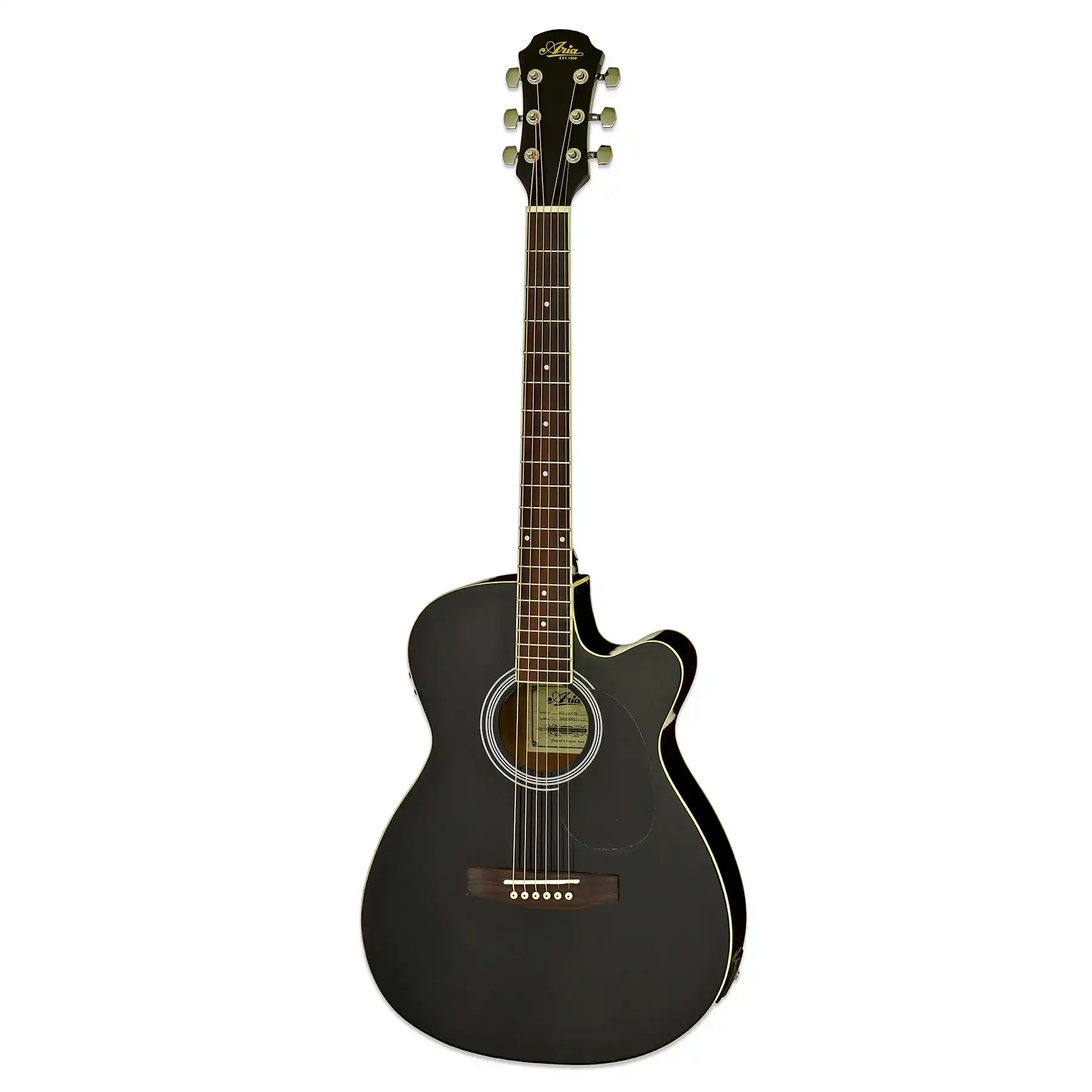 Aria AFN-15CE Prodigy Series Acoustic Electric Guitar - Black - Image 3