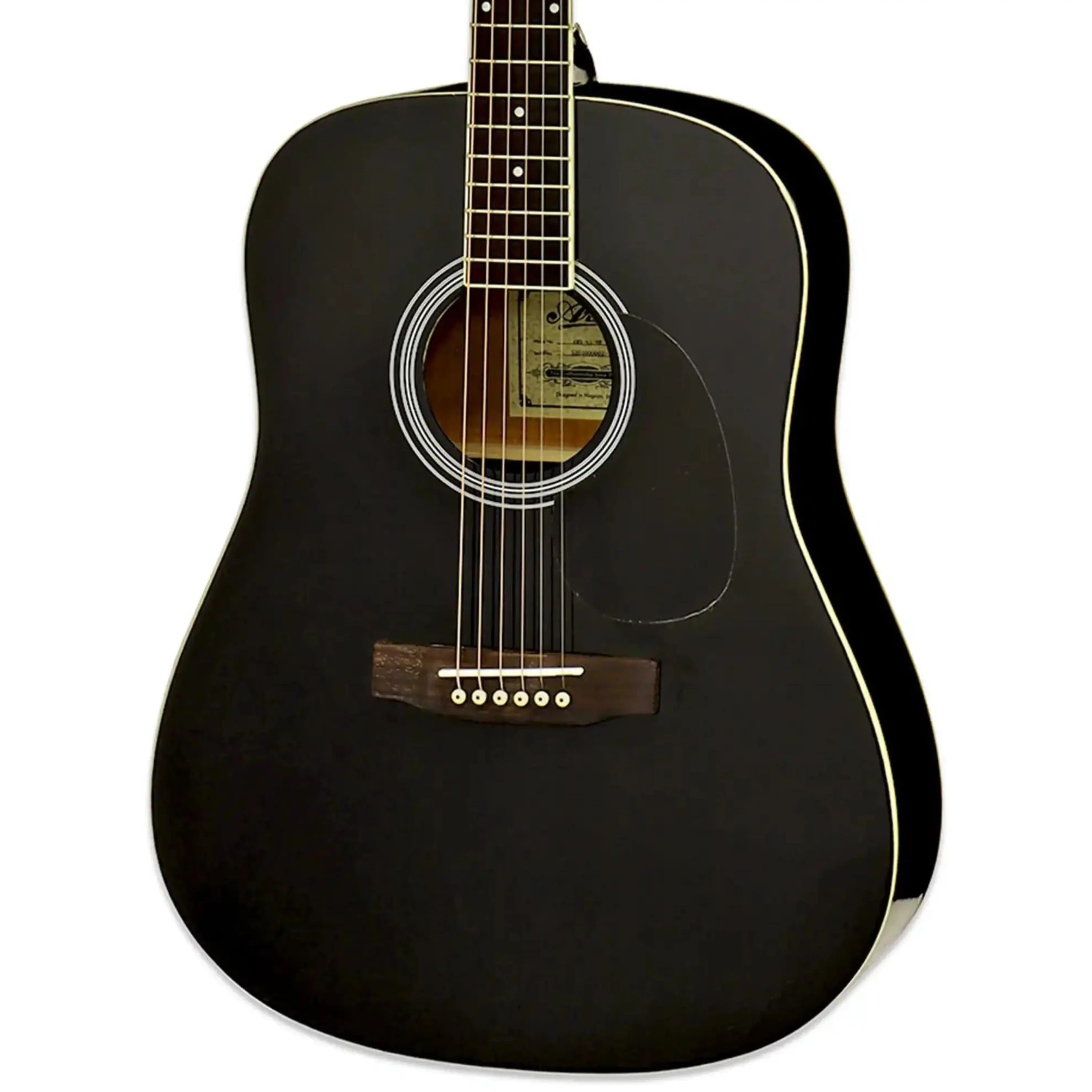 Aria AWN-15 Prodigy Series Acoustic Dreadnought Guitar - Black