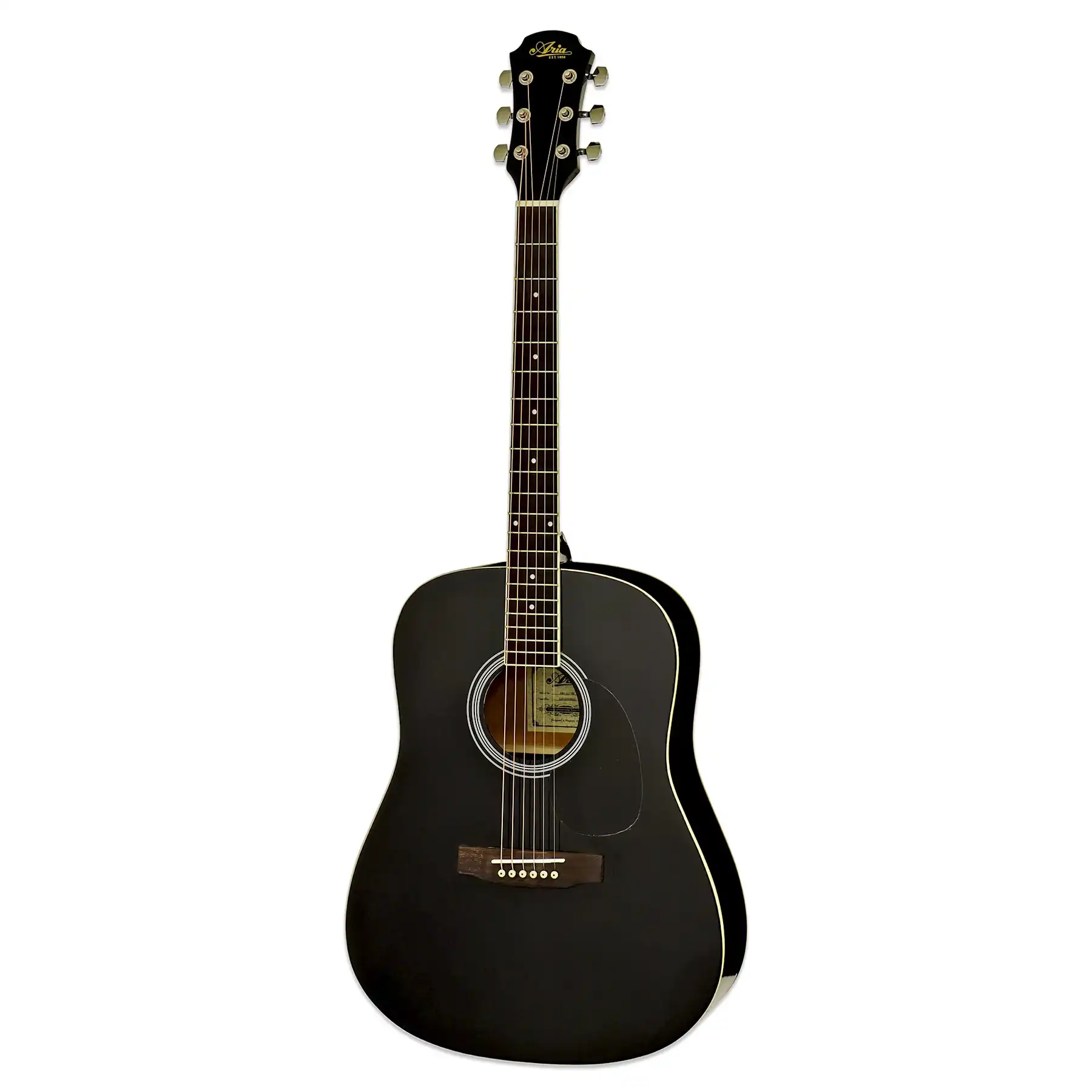 Aria AWN-15 Prodigy Series Acoustic Dreadnought Guitar - Black - Image 3
