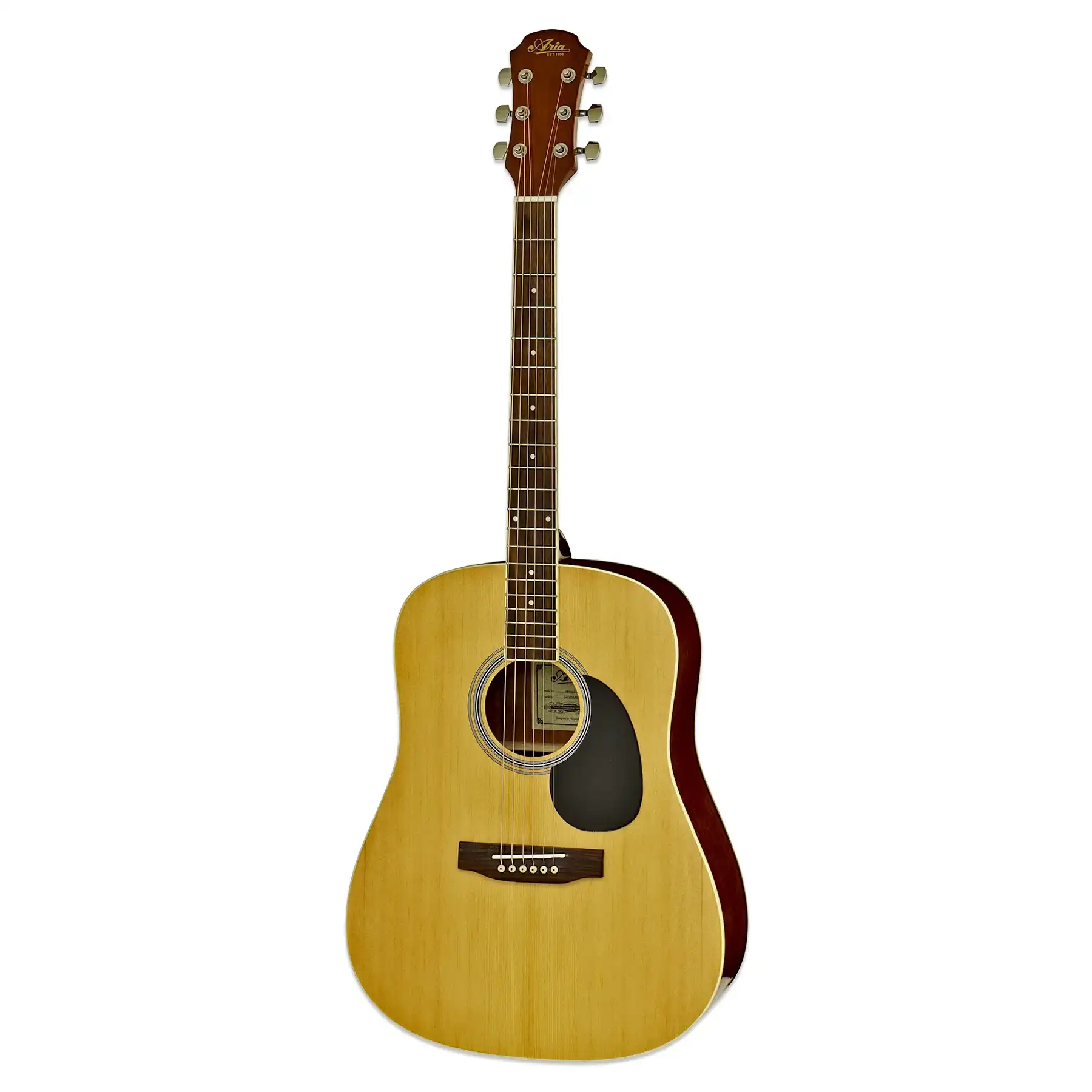 Aria AWN-15 Prodigy Series Acoustic Dreadnought Guitar - Natural - Image 3