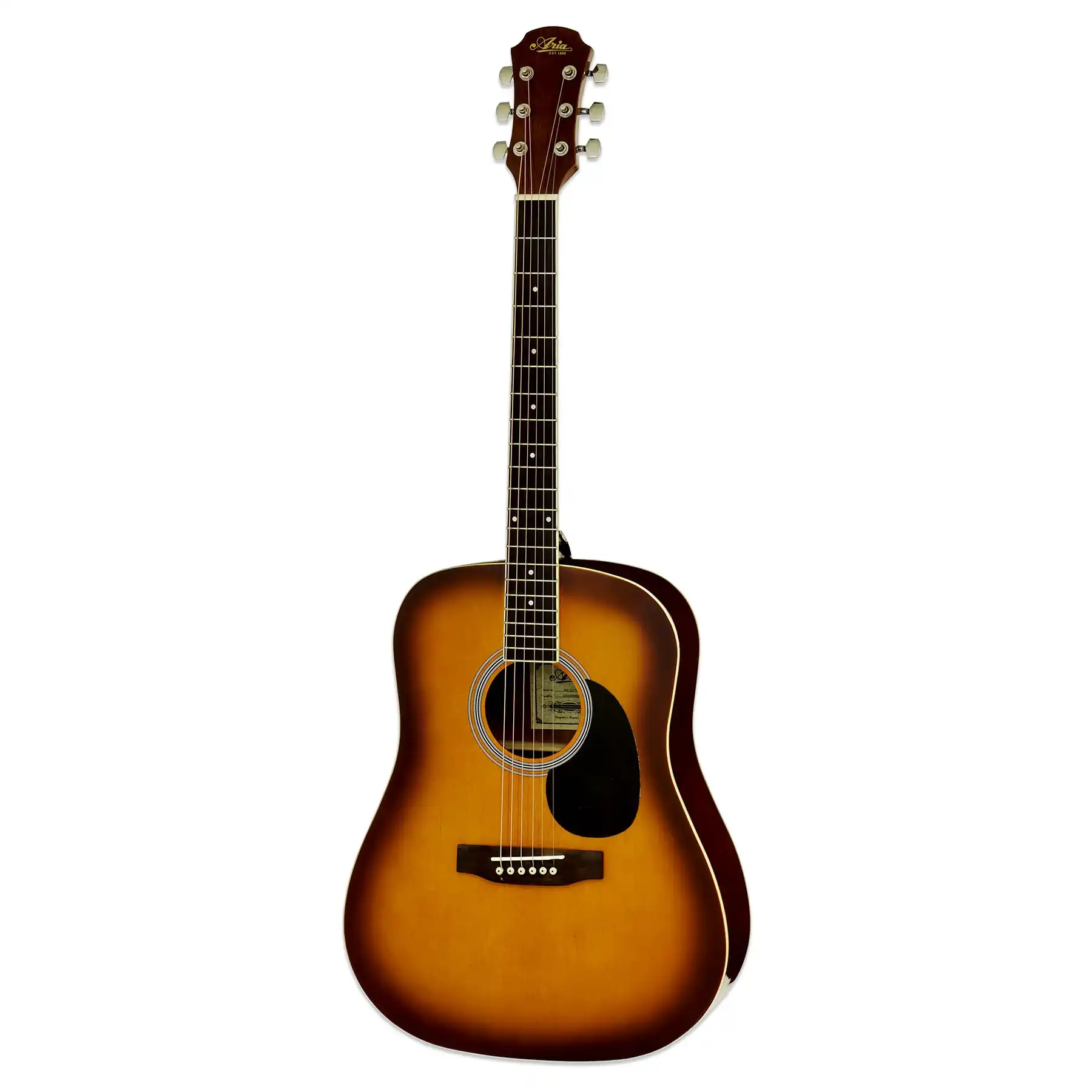 Aria AWN-15 Prodigy Series Acoustic Dreadnought Guitar - Tobacco Sunburst - Image 3