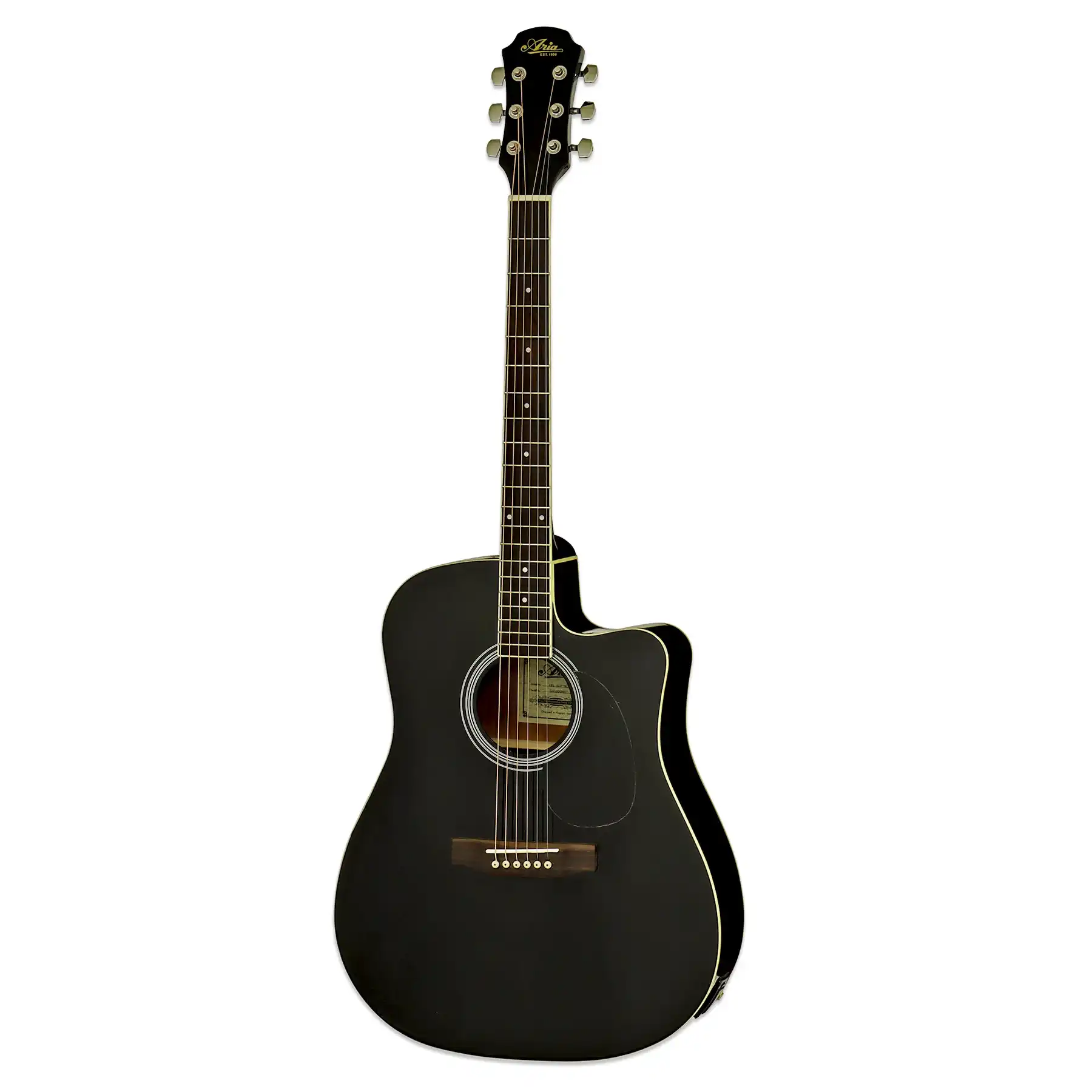 Aria AWN-15CE Prodigy Series Acoustic Electric Guitar - Black - Image 3