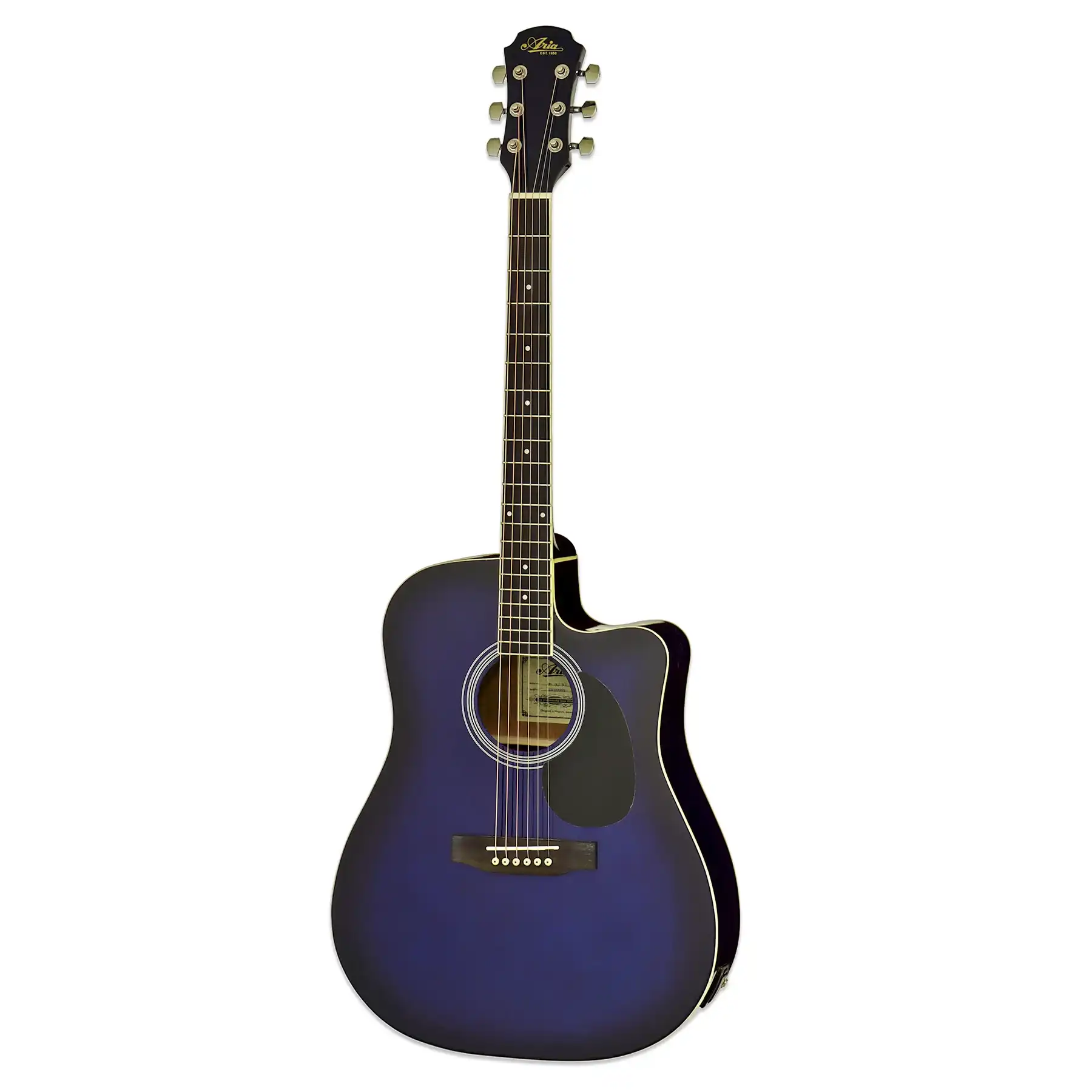 Aria AWN-15CE Prodigy Series Acoustic Electric Guitar - Blue Shade - Image 3