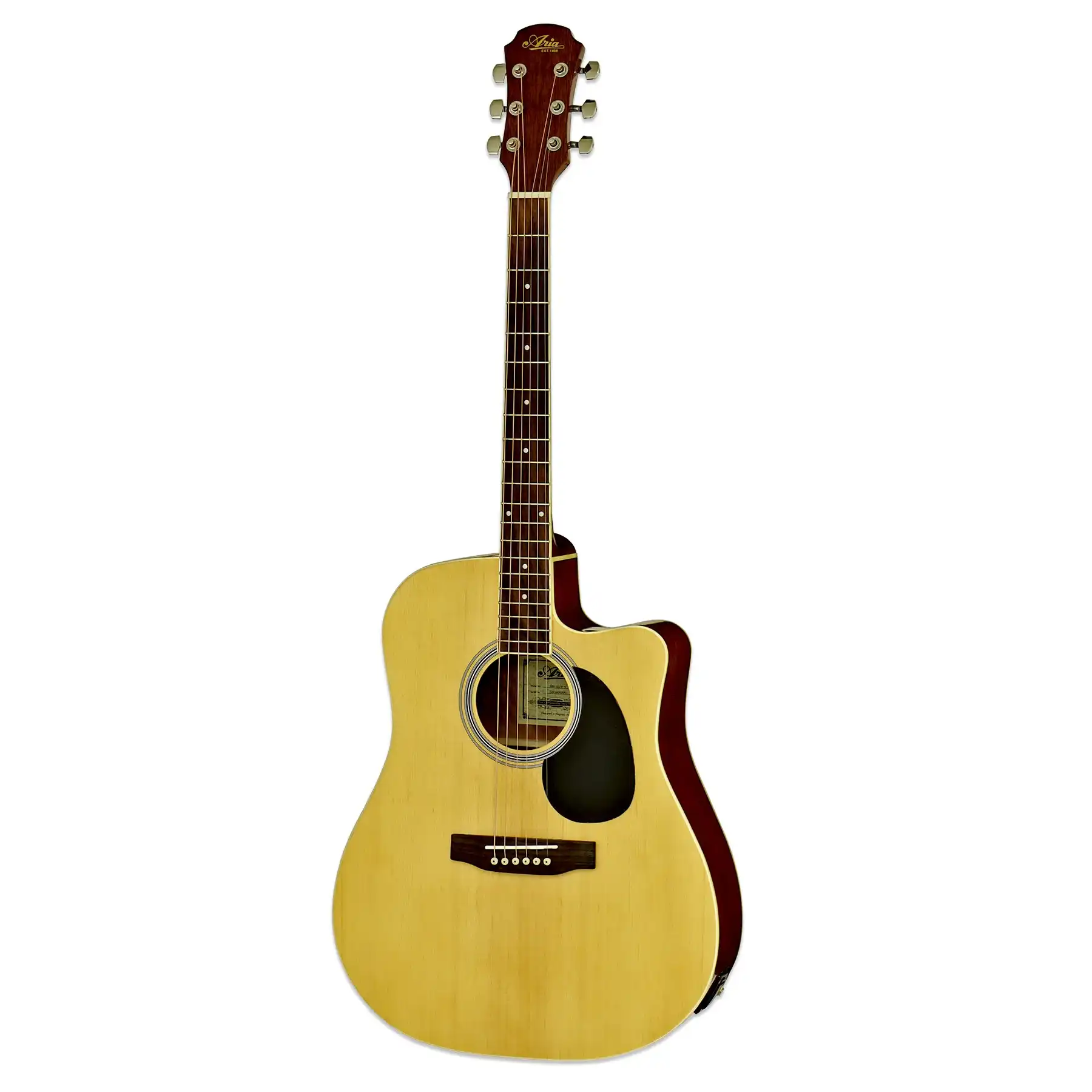Aria AWN-15CE Prodigy Series Acoustic Electric Guitar - Natural - Image 3