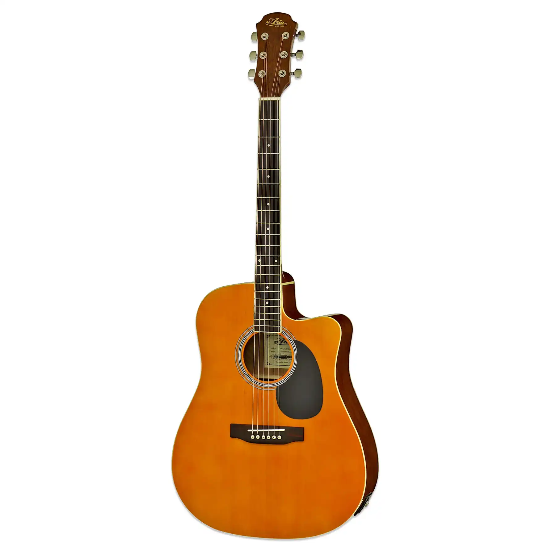 Aria AWN-15CE Prodigy Series Acoustic Electric Guitar - Orange - Image 3