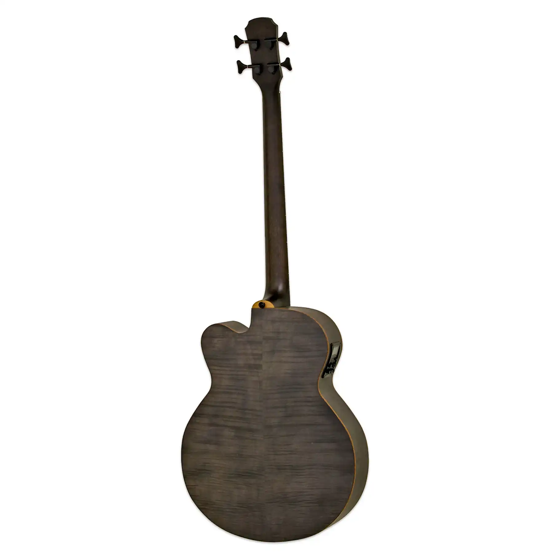 Aria FEB-F2/FL Acoustic Electric Fretless Bass Guitar - Stained Black - Image 4