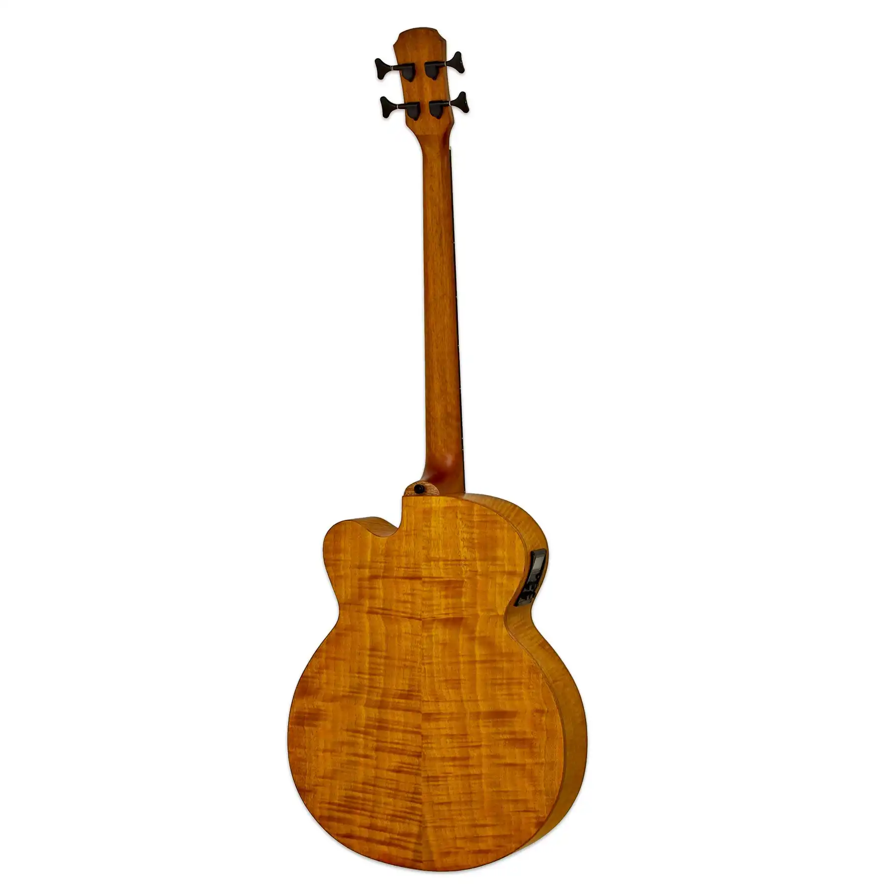 Aria FEB-F2/FL Acoustic Electric Fretless Bass Guitar - Stained Brown - Image 4