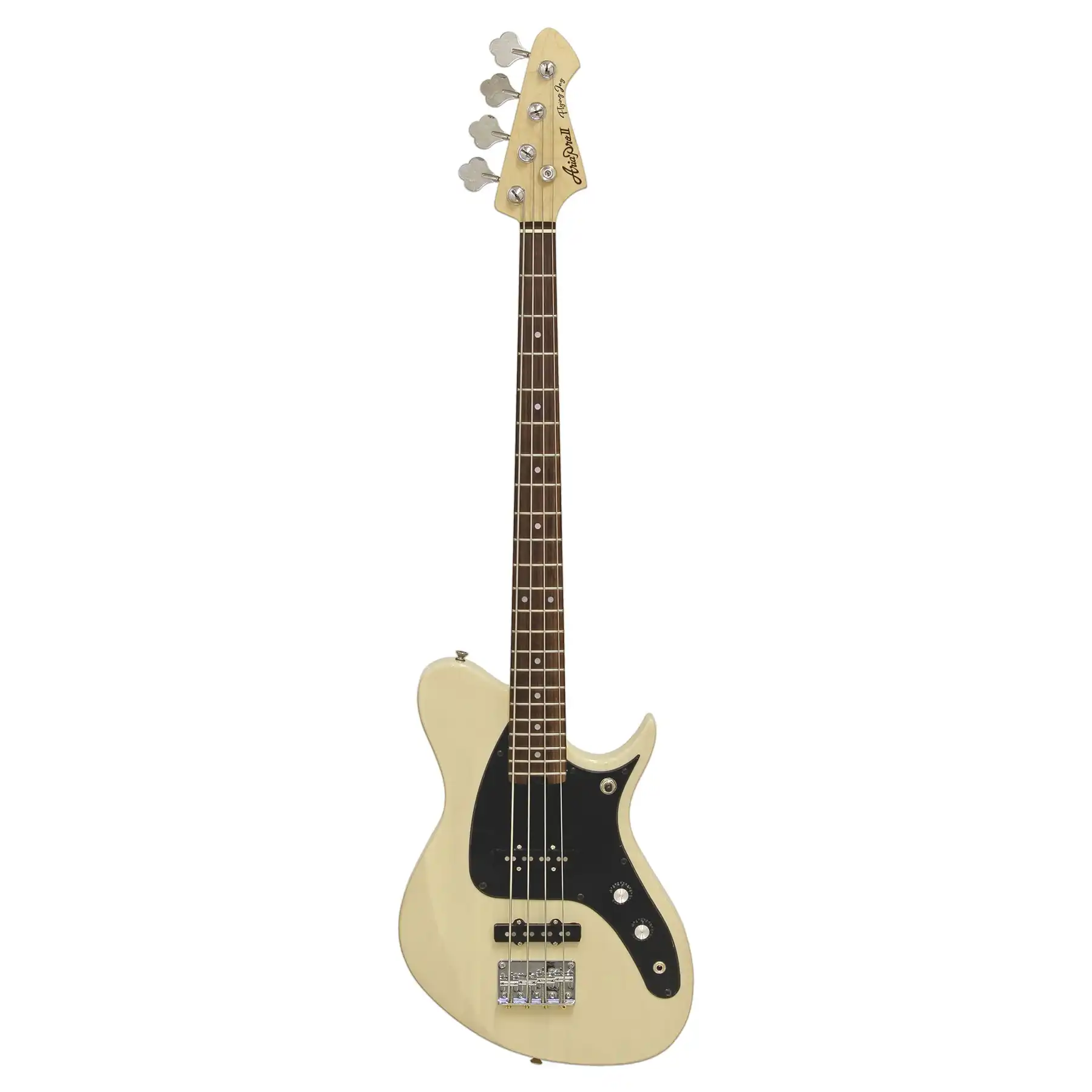 Aria J-B Pro II Electric Bass - See-Through Vintage White - Image 3