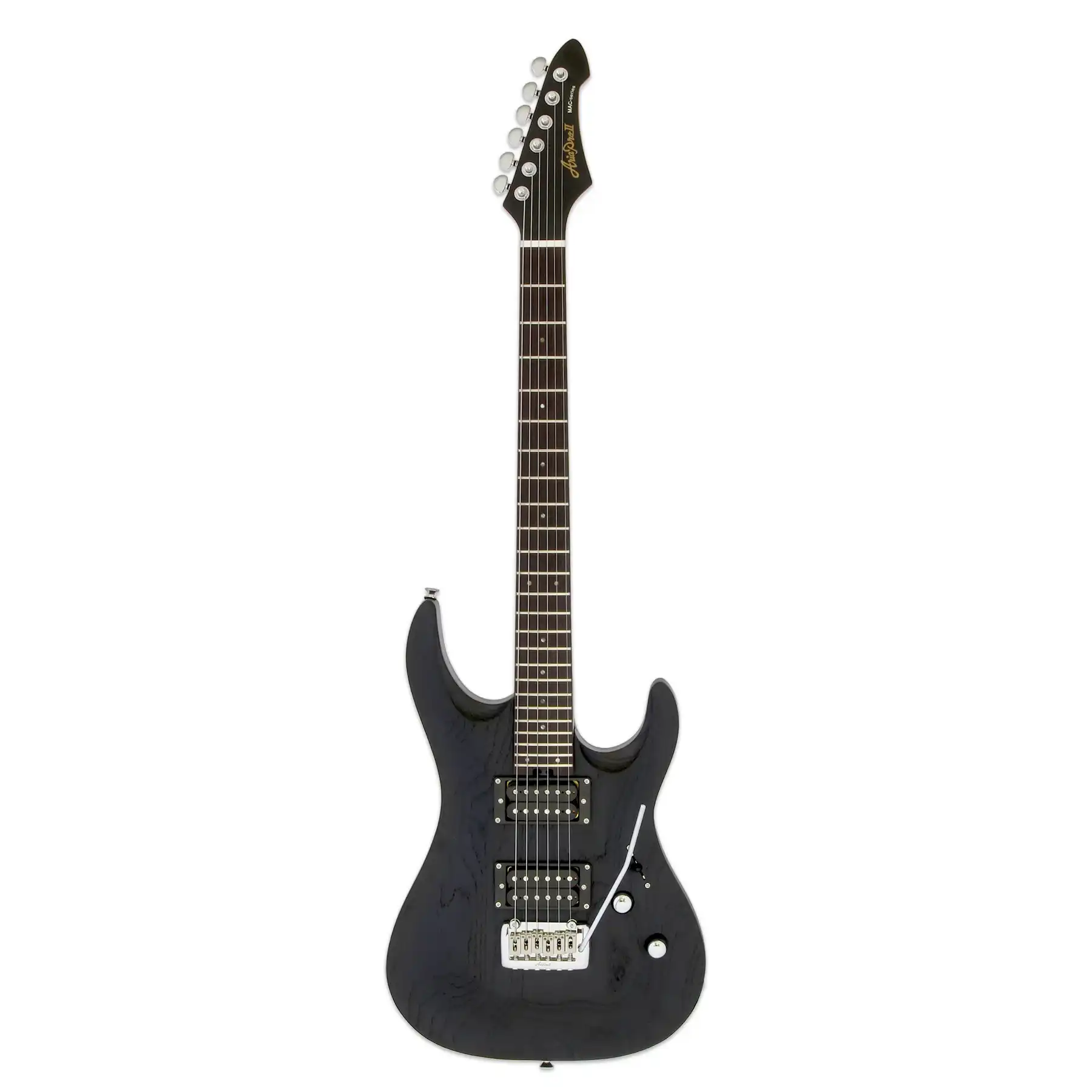 Aria MAC-DLX Pro II Electric Guitar - Stained Black - Image 3