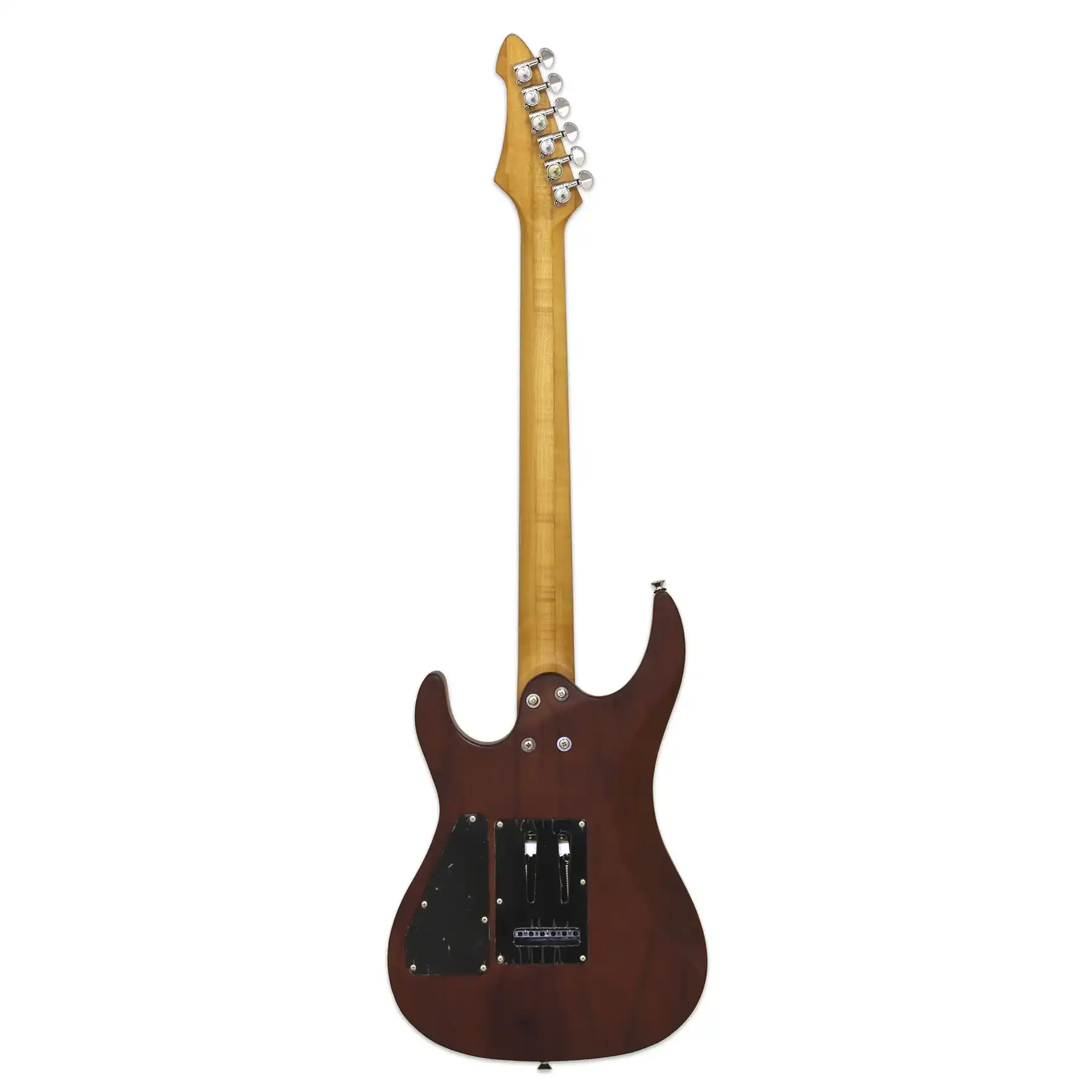 Aria MAC-DLX Pro II Electric Guitar - Stained Brown - Image 4