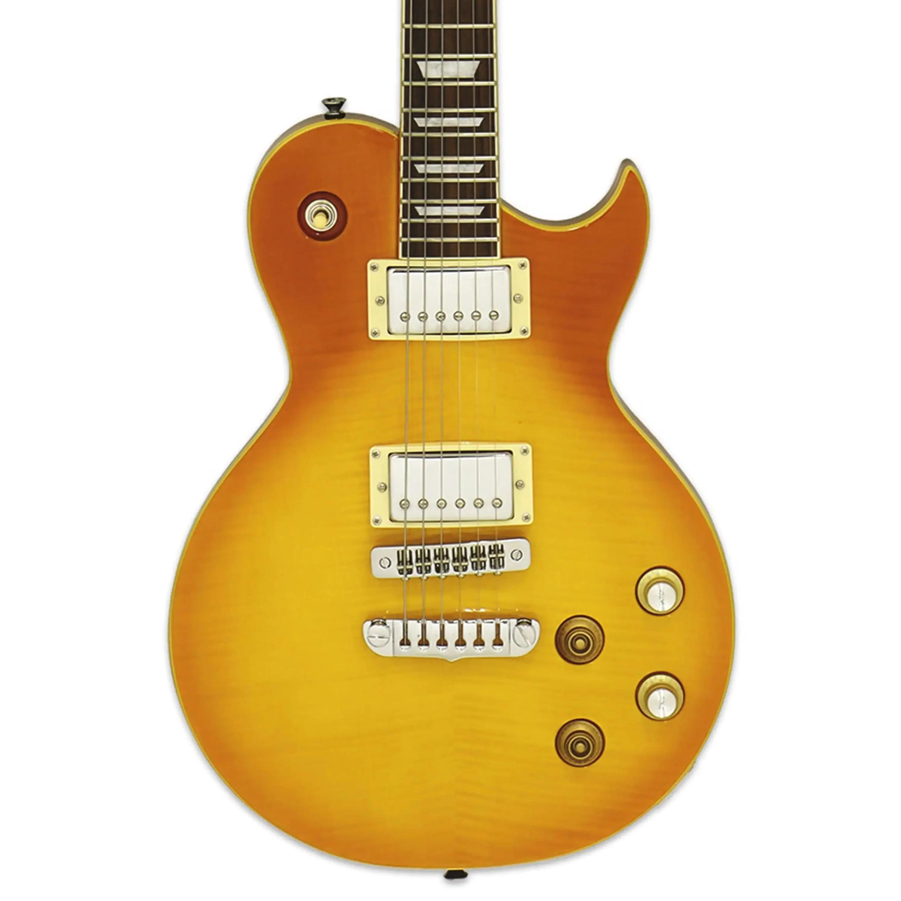 Aria PE-350PG Pro II Tribute Collection Electric Guitar - Aged Lemon Drop
