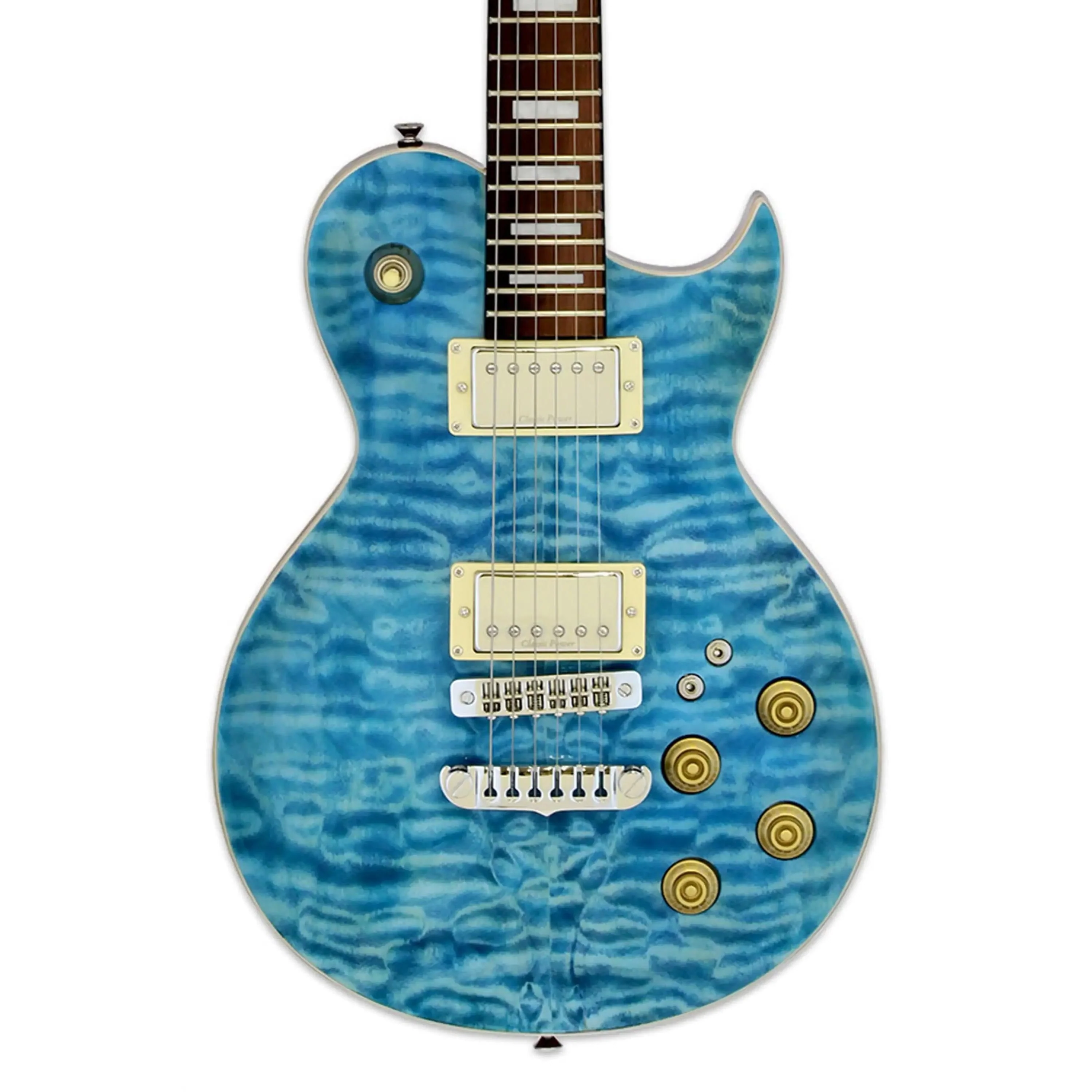 Aria PE-480 Pro II Electric Guitar - Transparent Emerald Blue