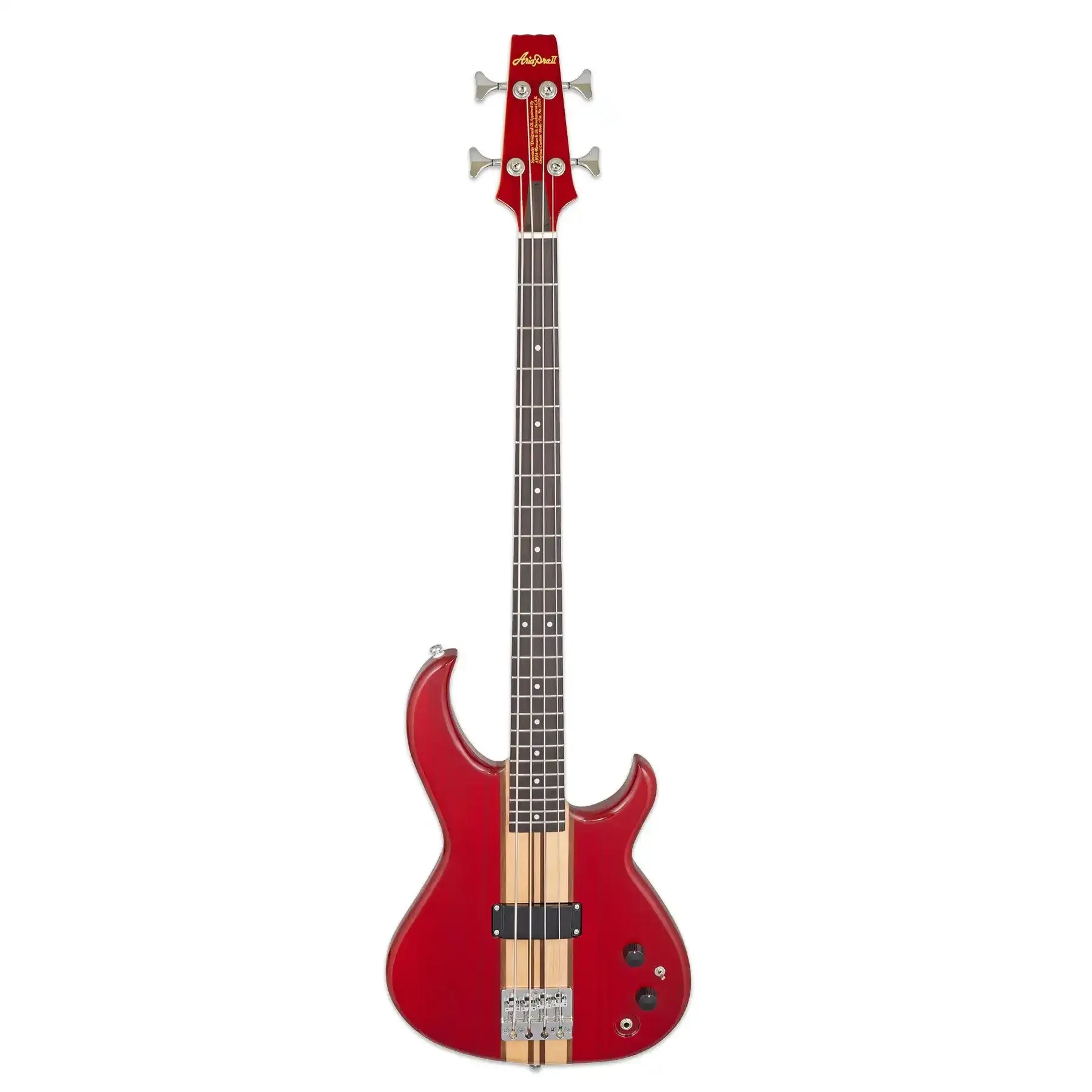 Aria SB-700 Aria Pro II Ash Electric Bass - Padauk Red - Image 3