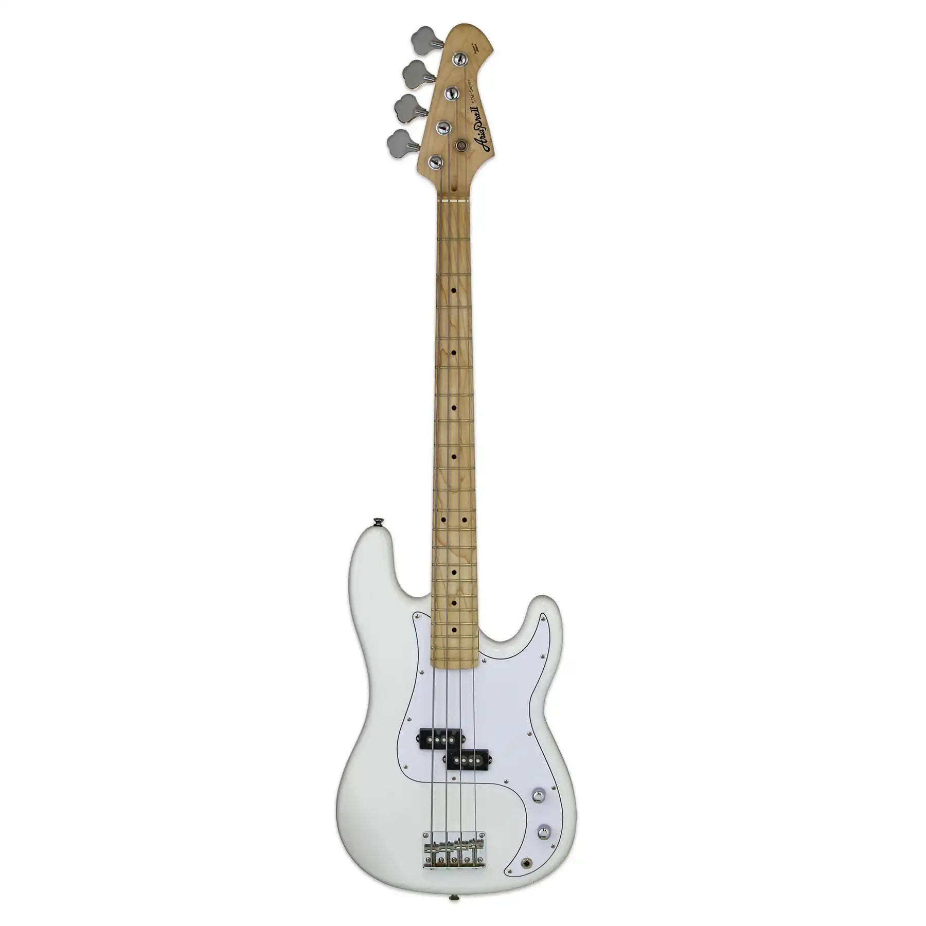 Aria STB-PB/M Pro II Electric Bass - White - Image 3
