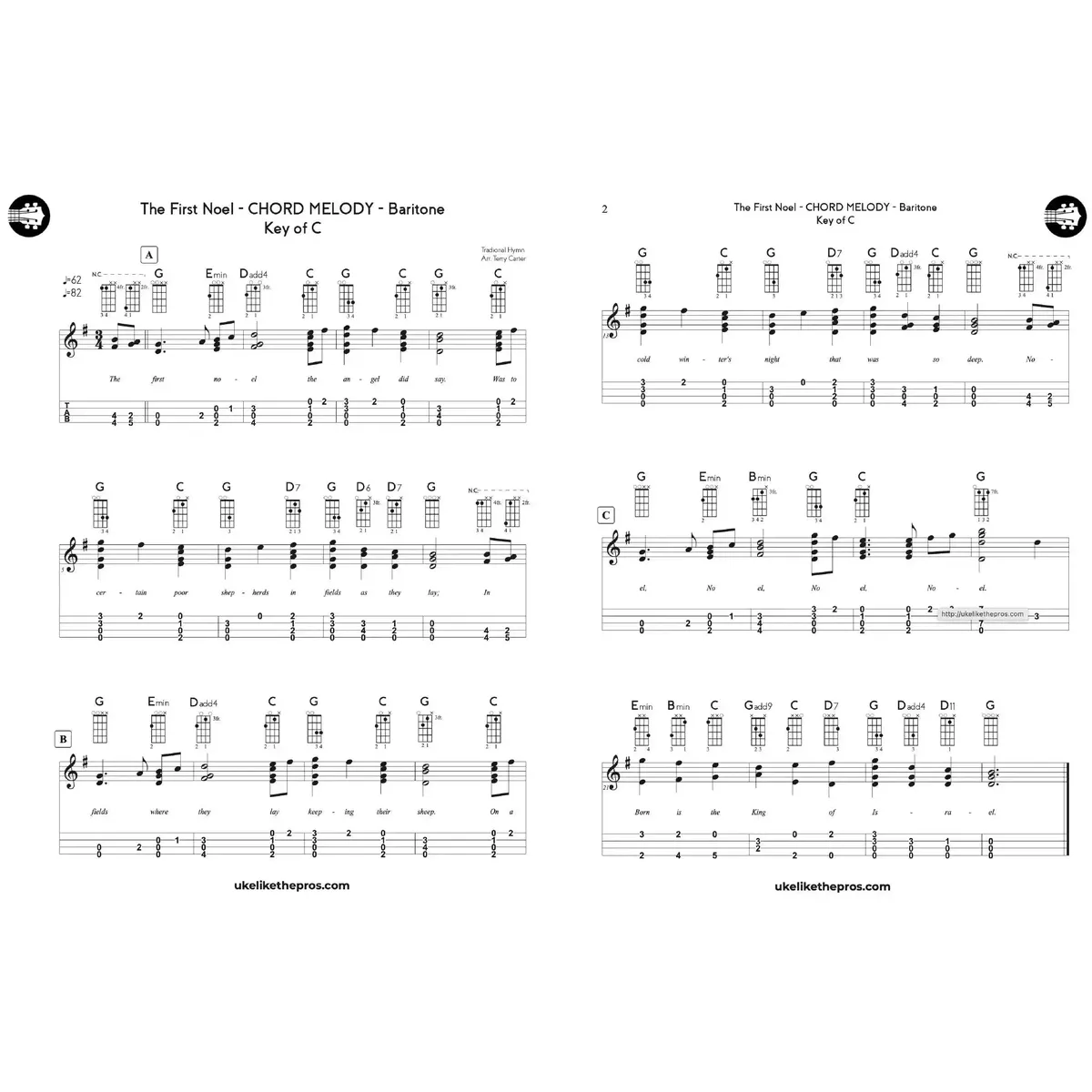 Baritone Ukulele Christmas Fingerstyle Chord Melody Course - Uke Like The Pros - Image 4