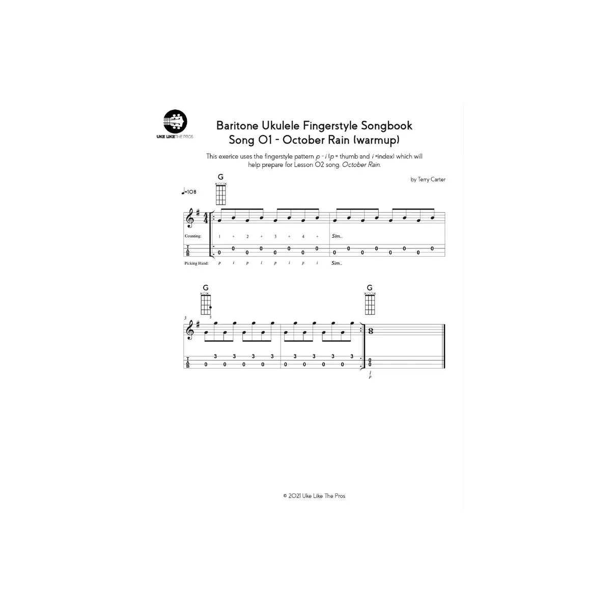 Beginning Baritone Fingerstyle Songbook - Uke Like The Pros - Image 3