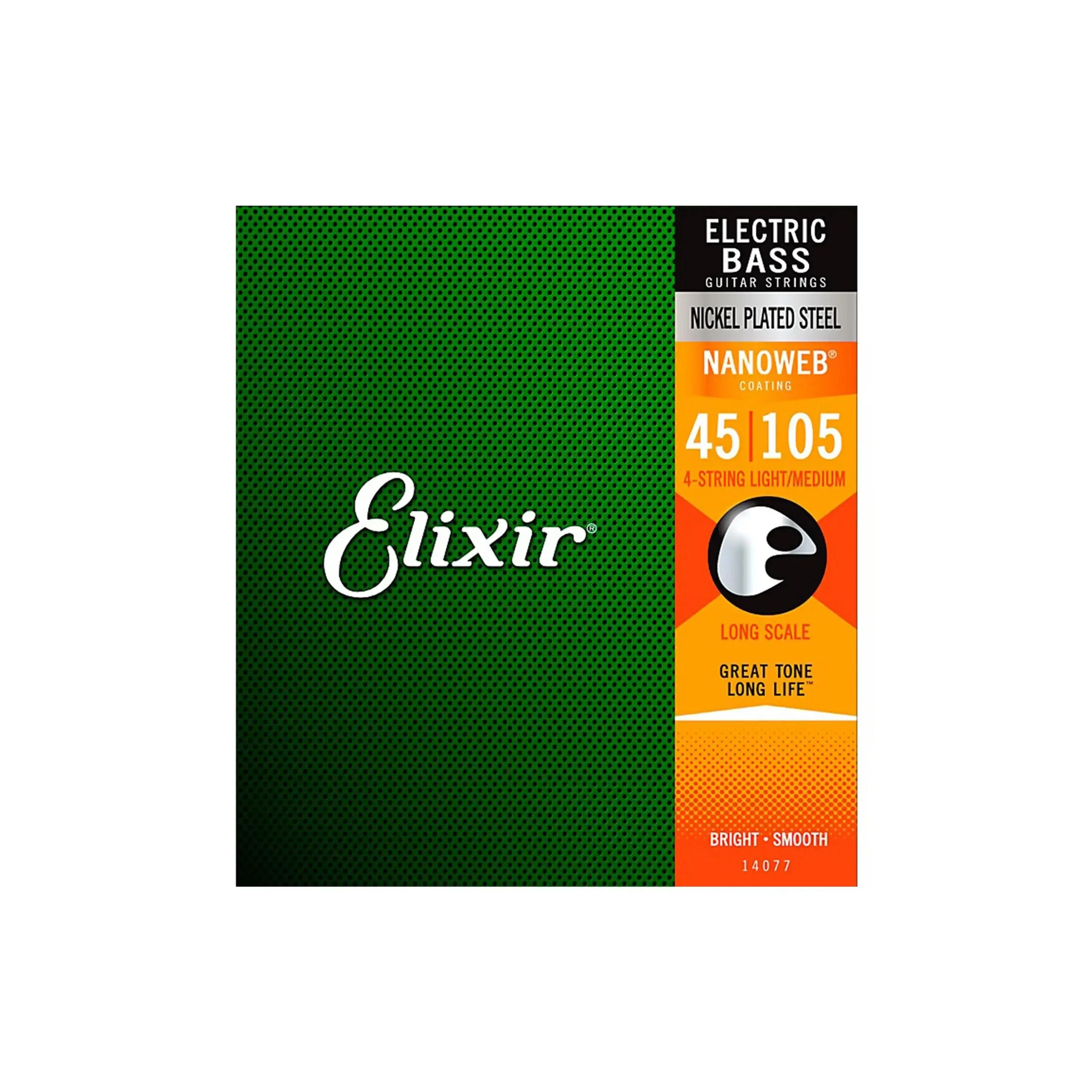 Elixir 14077 Nanoweb Nickel Plated Steel Electric Bass Strings - Light/Medium .045 - .105