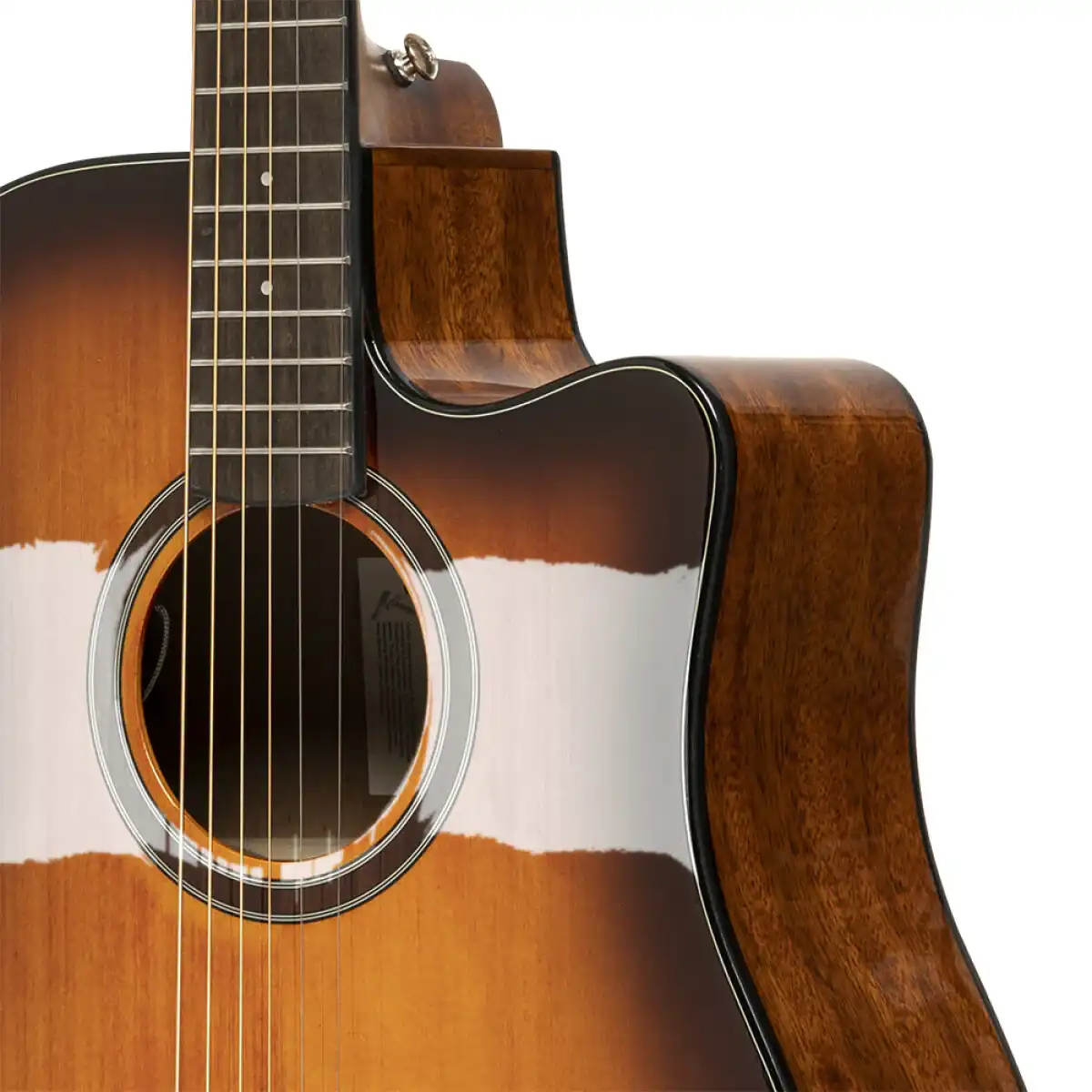 Crafter ABLE D600CE Able Series 600 Cutaway Dreadnought Electric-Acoustic Guitar - Vintage Sunburst - Image 6