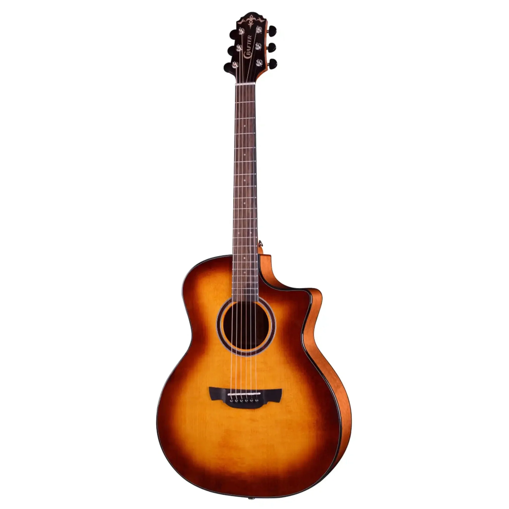 Crafter ABLE G600CE Able Series 600 Cutaway Grand Auditorium Acoustic-Electric Guitar - Vintage Sunburst - Image 2