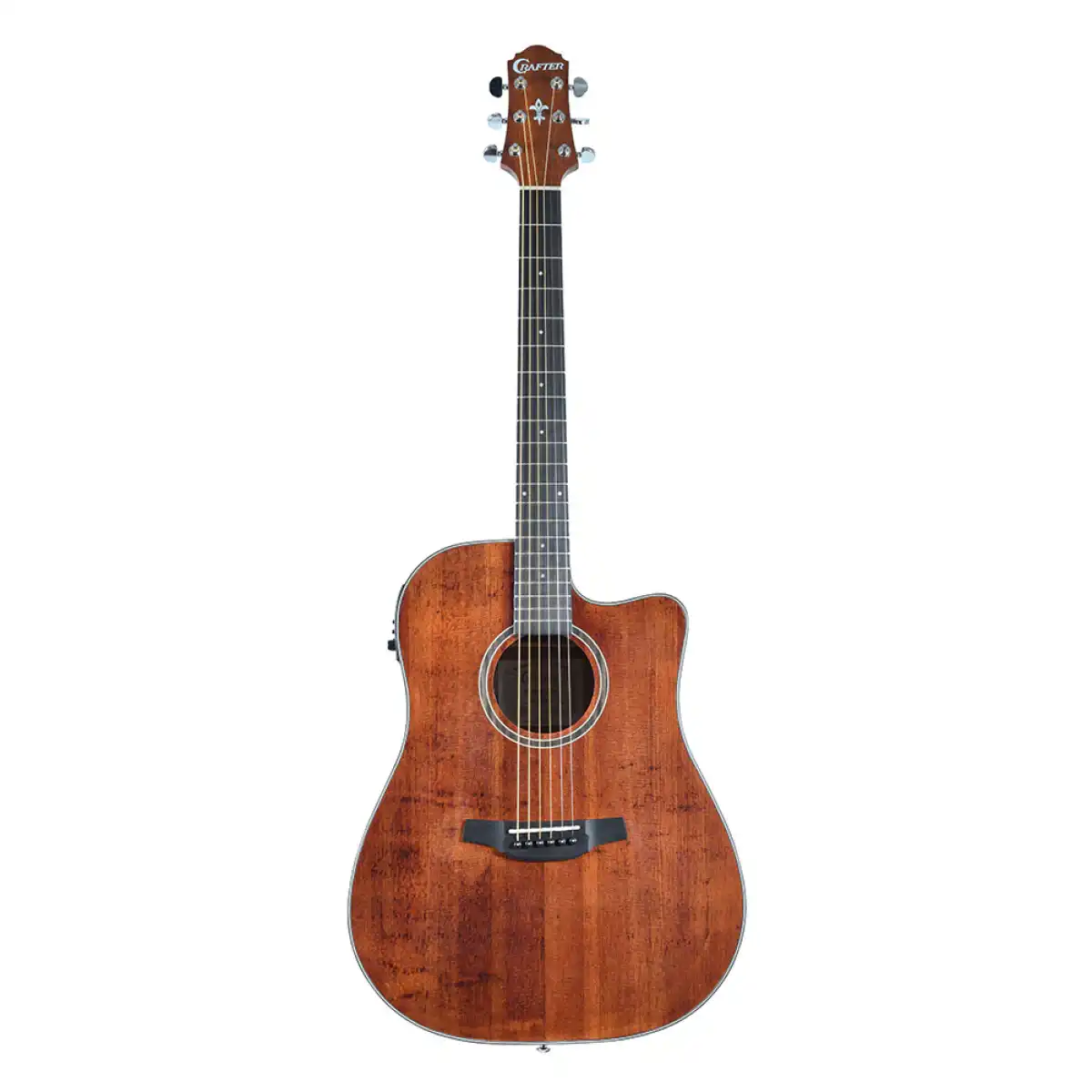 Crafter HD100-CE-BR Silver Series 100 Dreadnought Acoustic-Electric Guitar - Brown - Image 3
