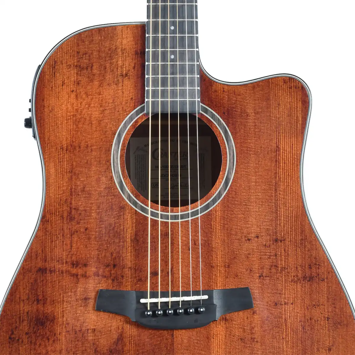 Crafter HD100-CE-BR Silver Series 100 Dreadnought Acoustic-Electric Guitar - Brown - Image 5