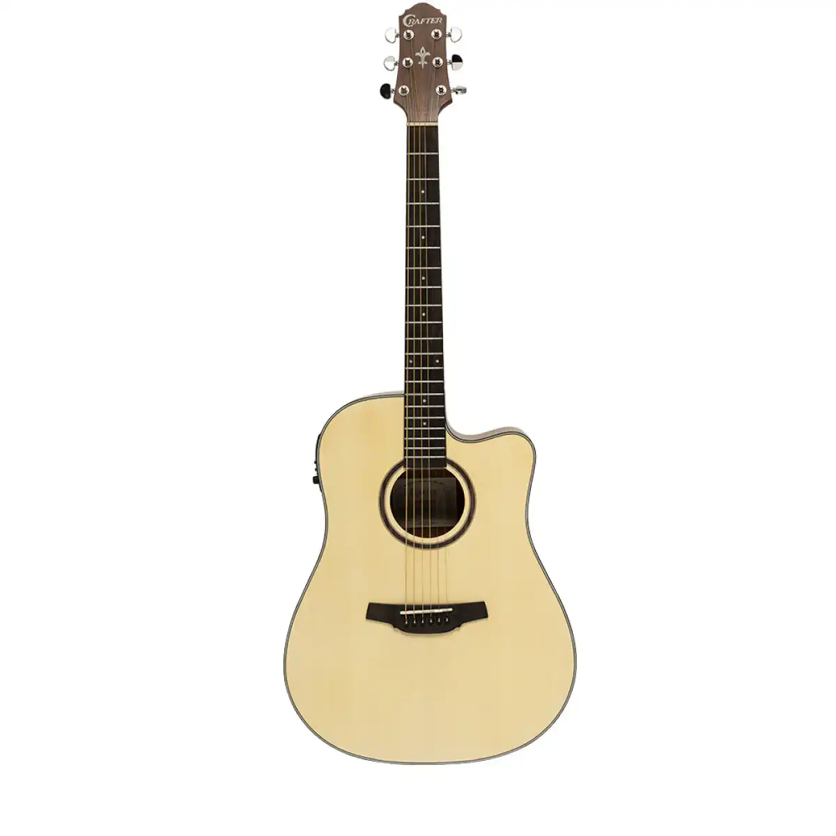 Crafter HD100-CE-N Silver Series 100 Dreadnought Acoustic-Electric Guitar - Image 3