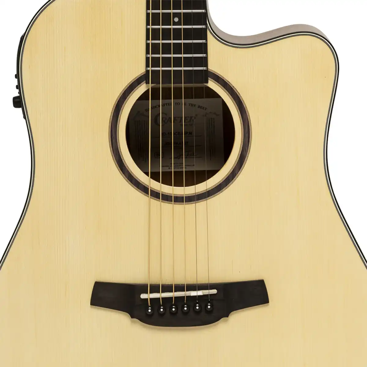 Crafter HD100-CE-N Silver Series 100 Dreadnought Acoustic-Electric Guitar - Image 5