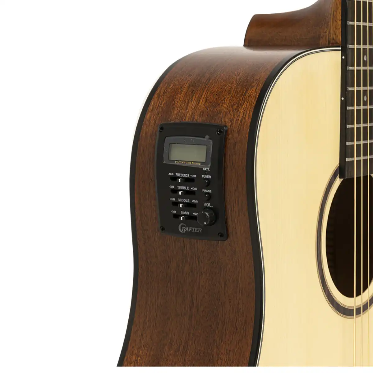 Crafter HD100-CE-N Silver Series 100 Dreadnought Acoustic-Electric Guitar - Image 7