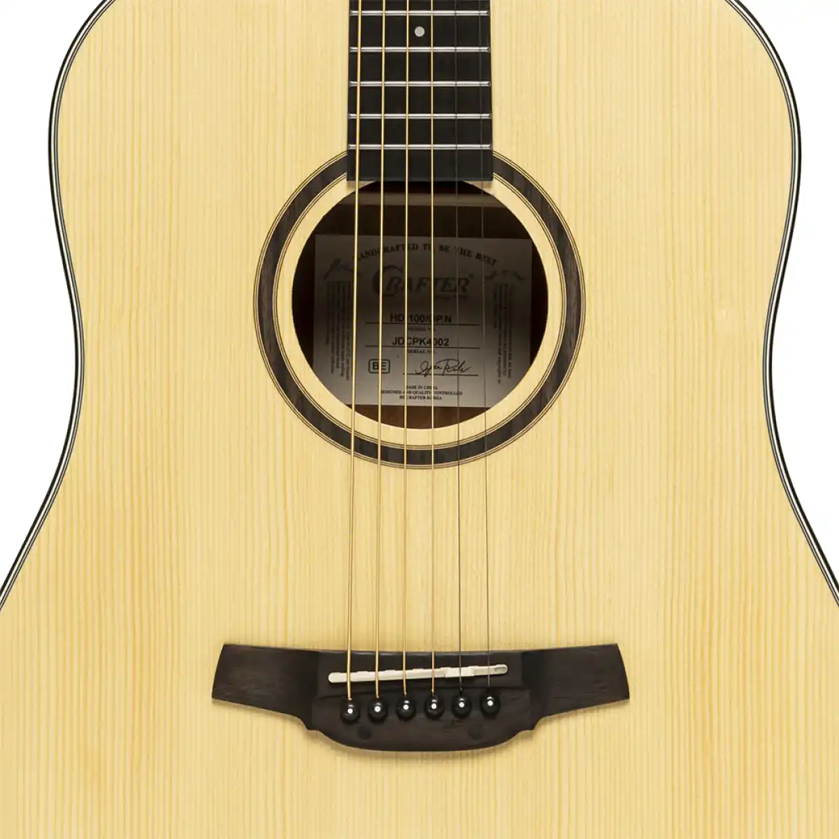 Crafter HD100-N Silver Series 100 Dreadnought Acoustic Guitar - Image 5
