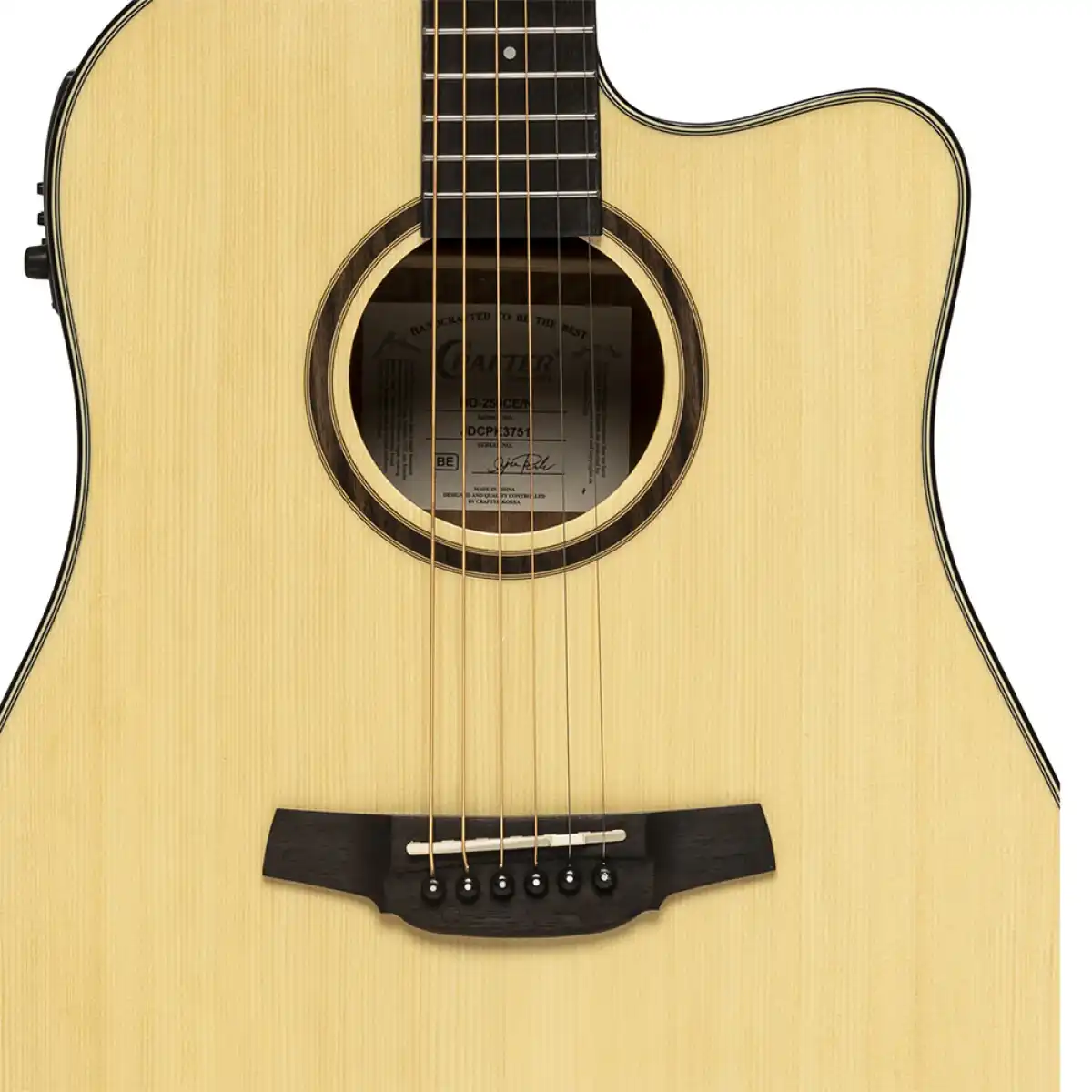 Crafter HD250-CE-N Silver Series 250 Dreadnought Acoustic-Electric Guitar - Image 5
