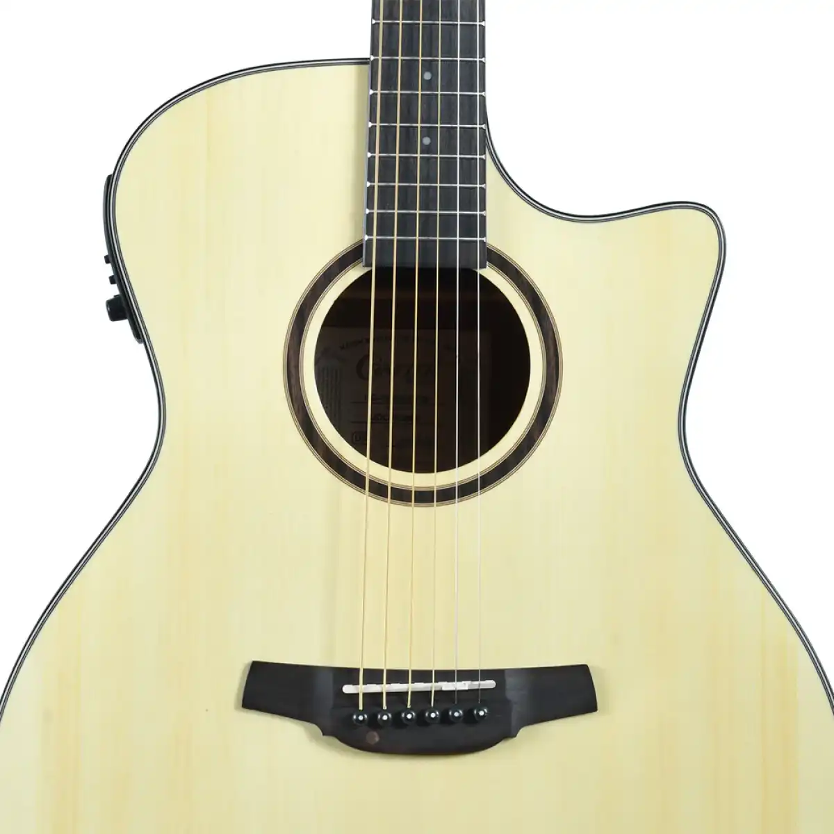 Crafter HG100-CE-N Silver Series 100 Cutaway Grand Auditorium Acoustic-Electric Guitar - Image 5