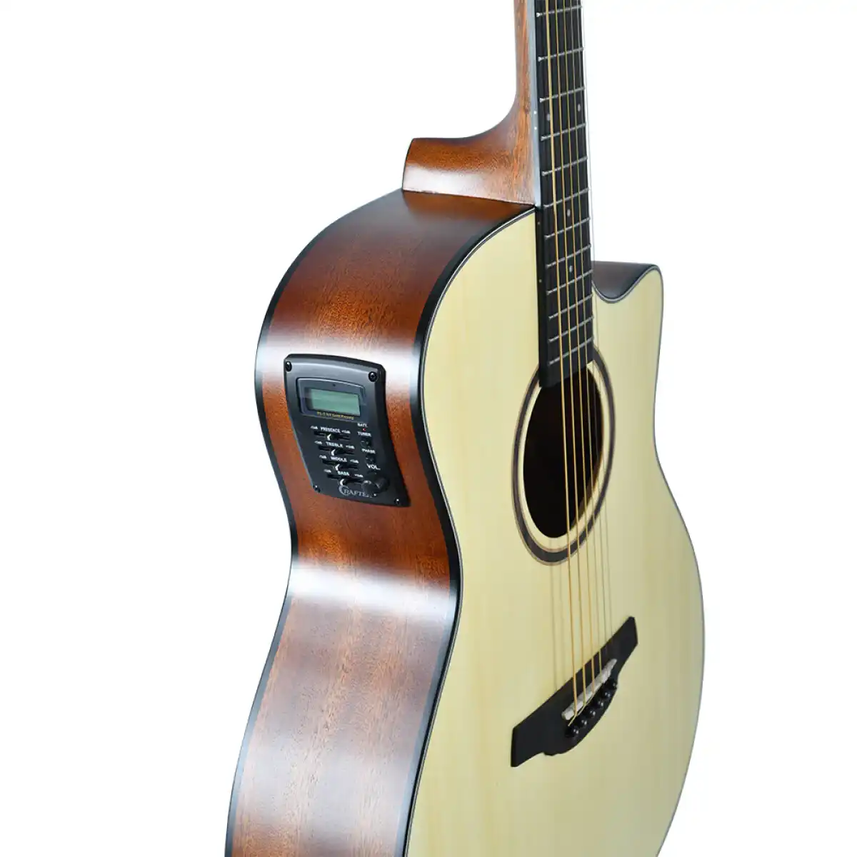 Crafter HG100-CE-N Silver Series 100 Cutaway Grand Auditorium Acoustic-Electric Guitar - Image 6
